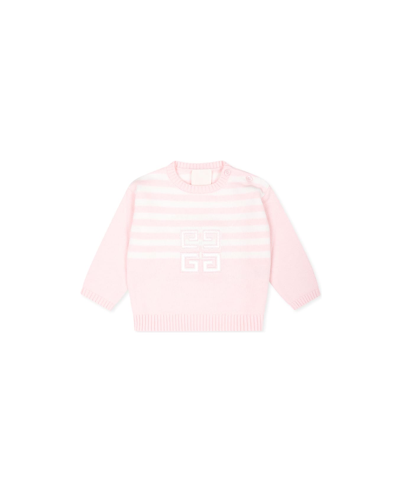 Givenchy Pull Rose Pour Bébé Fille Avec Motif Emblématique 4g - Pink