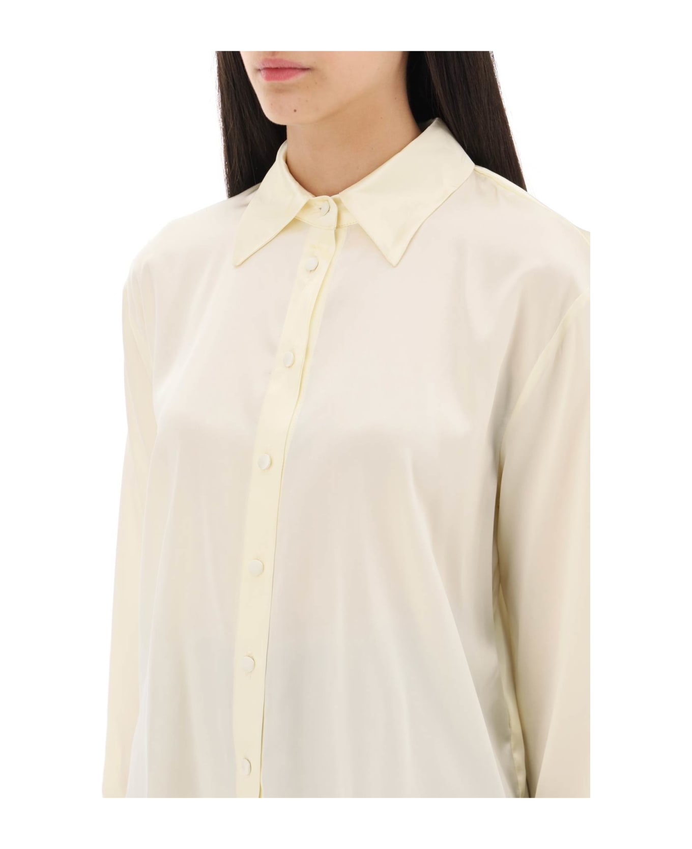 MVP Wardrobe 'sunset Boulevard' Satin Shirt - CREMA (White)