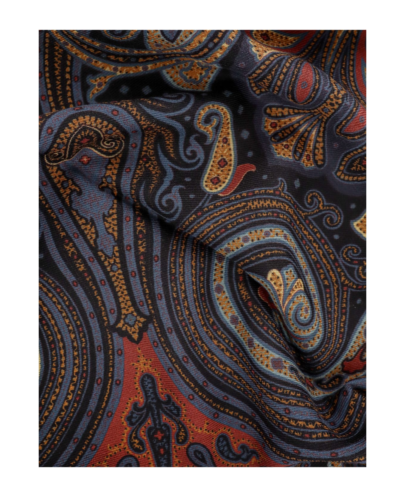 Etro Boheme
 Black Silk Blend Scarf - Black