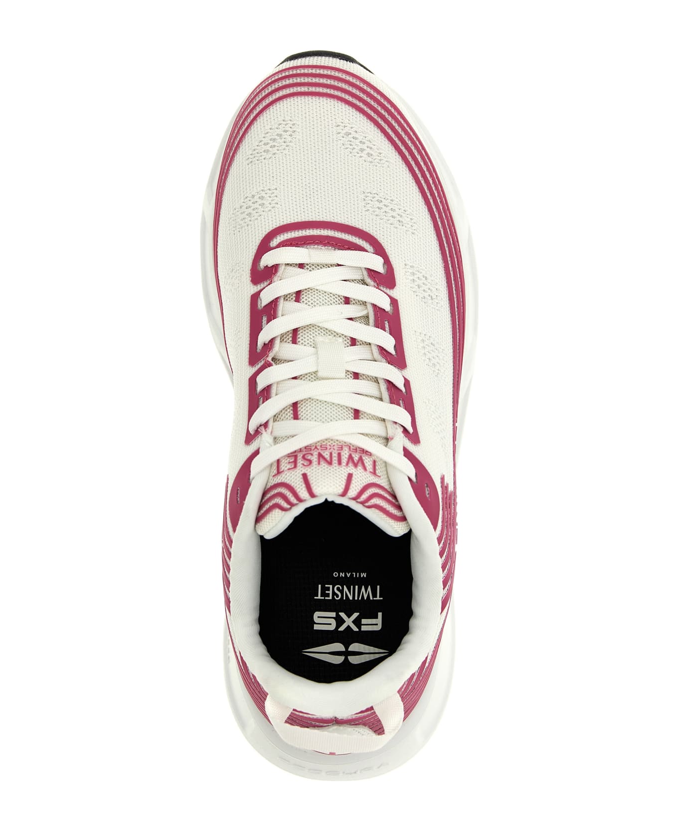 TwinSet Stretch Knit Sneakers - Fuchsia