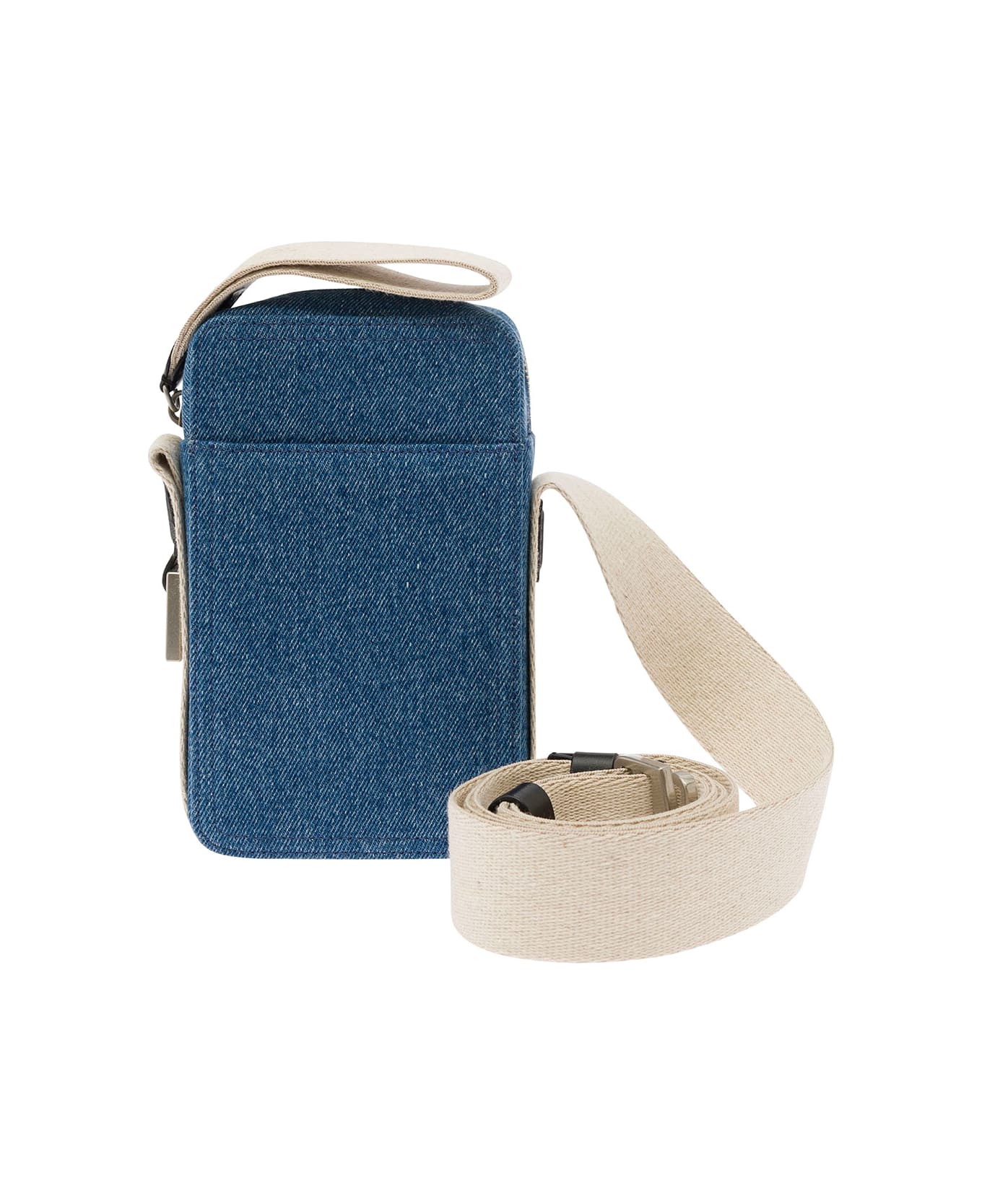 Jacquemus 'la Cuerda Vertical' Blue Shoulder Bag With Front Animal In Leather Man - Blu