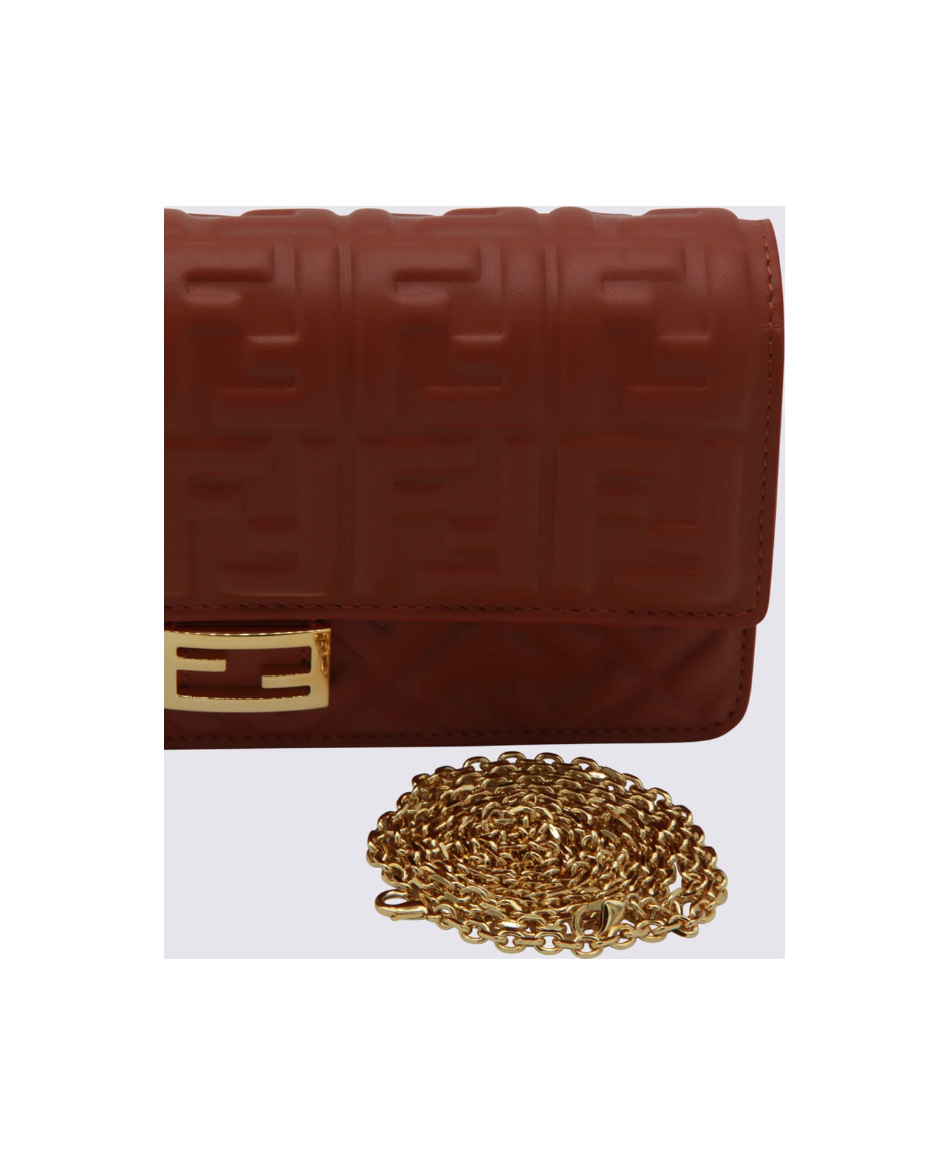 Fendi Brown Leather Mini Bag - SIENNA+ORO SOFT