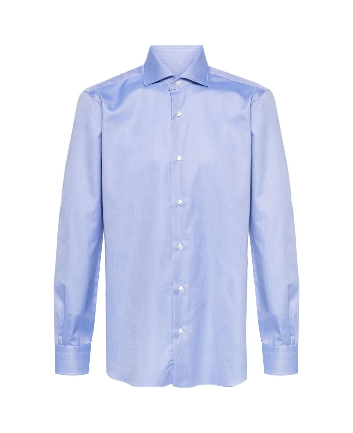 Barba Napoli Neck Shirt - White Blue