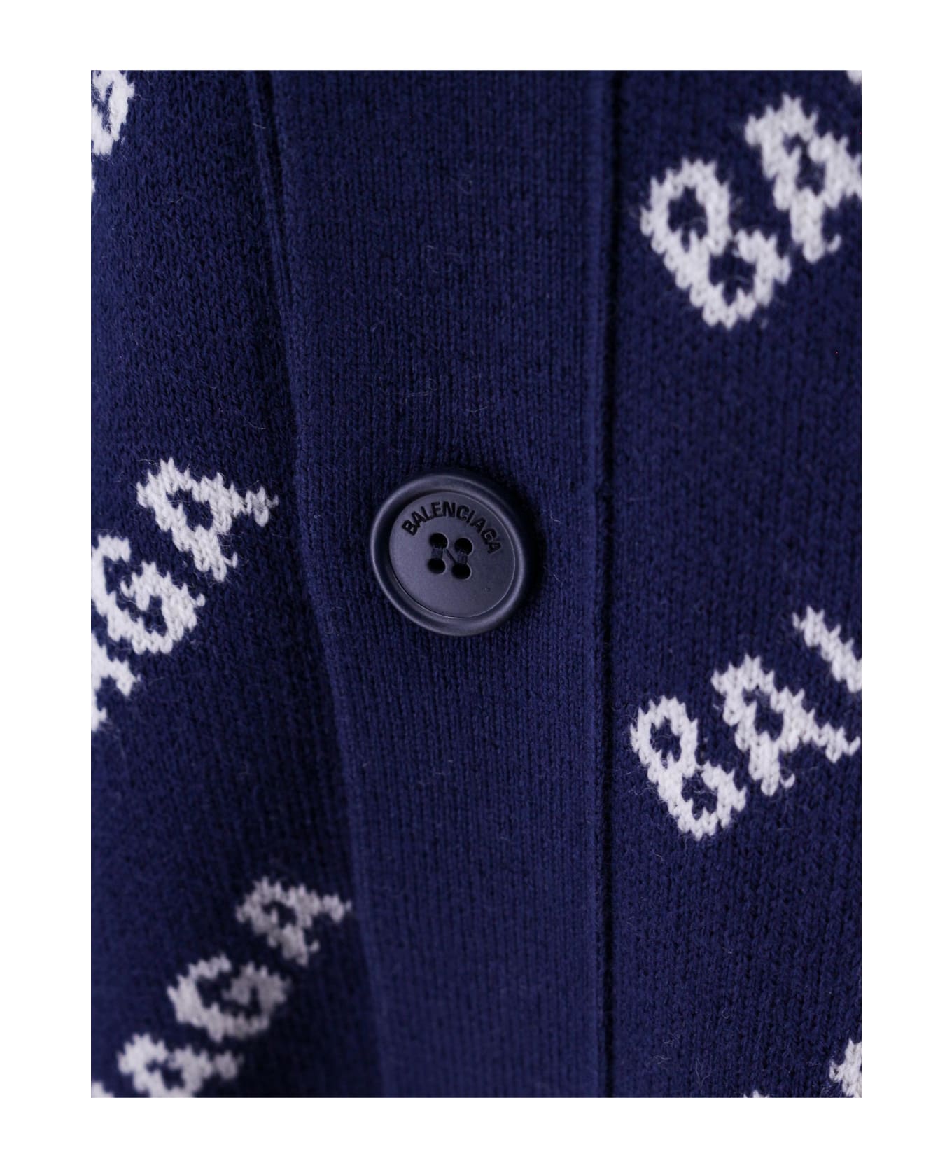 Balenciaga Embroidered Stretch Cotton Blend Oversize Cardigan - Blue