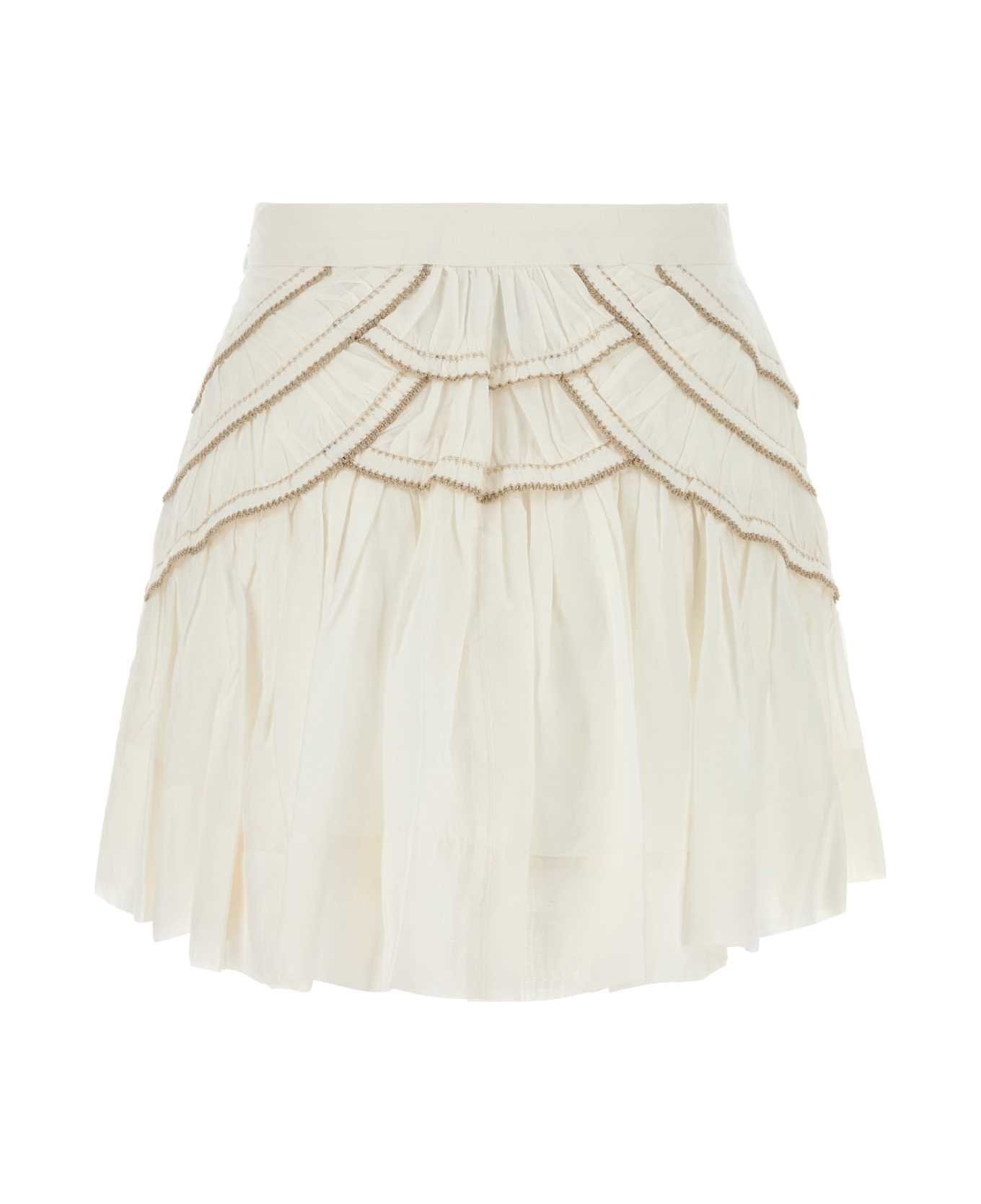 Marant Étoile White Cotton Blend Ceola Mini Skirt - white