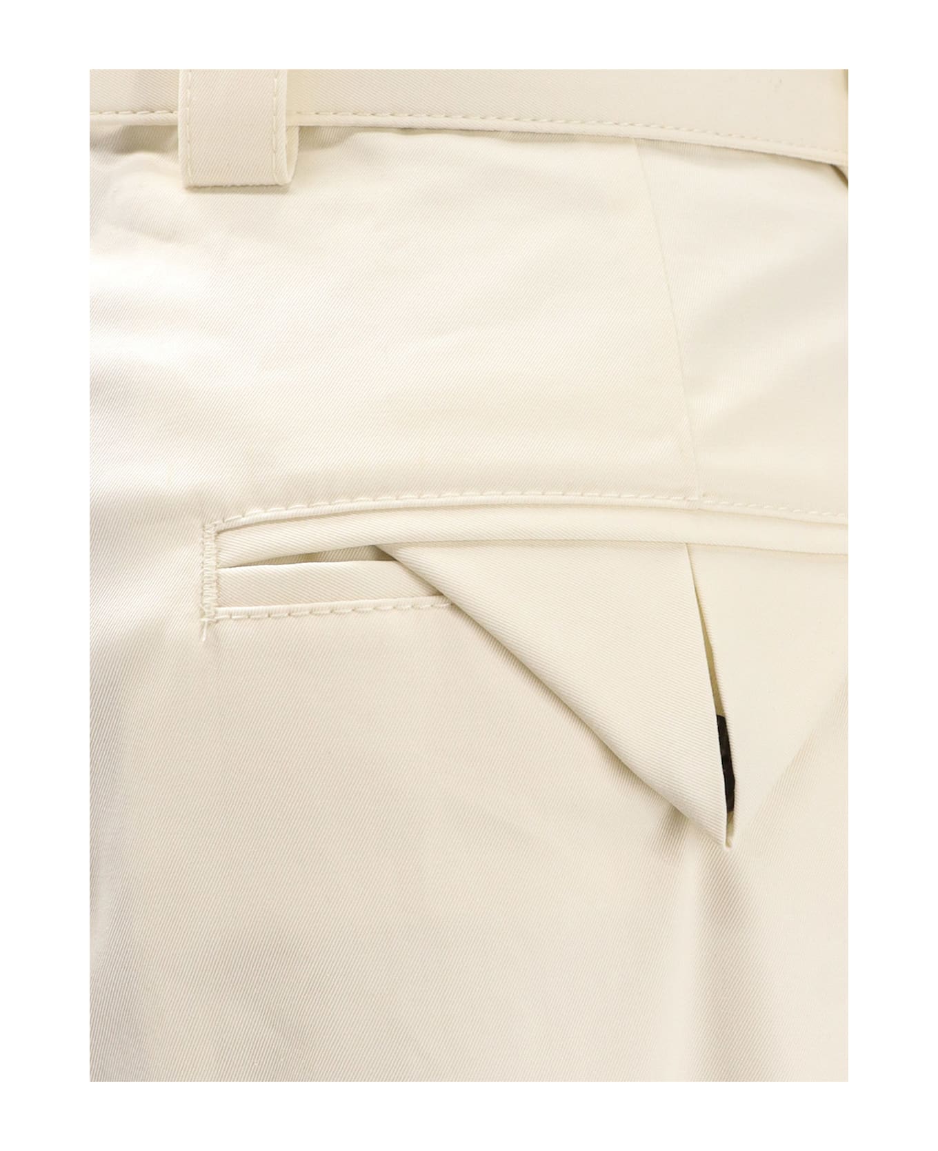 Bottega Veneta Light Cotton Trousers With Belt - Frosting