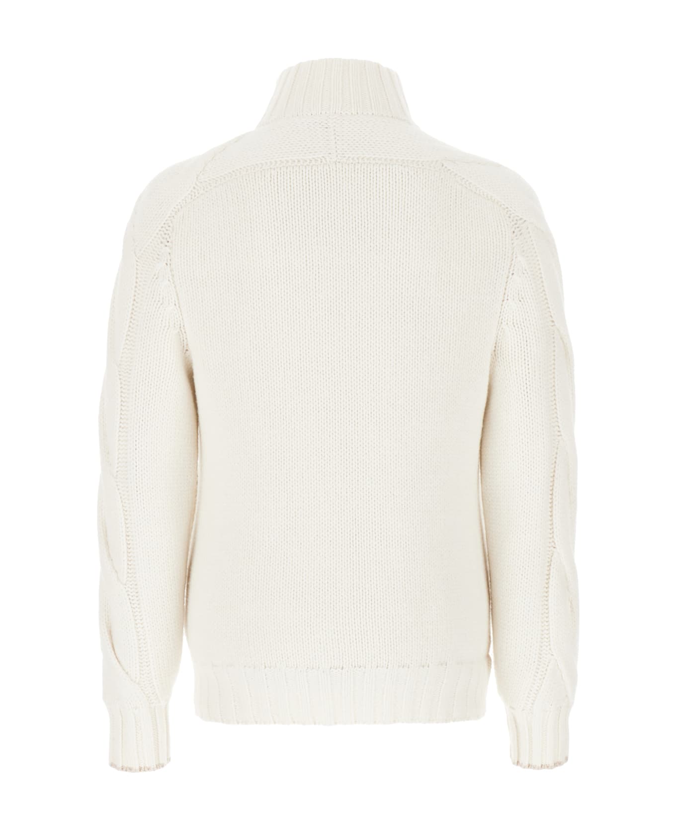 Brunello Cucinelli Ivory Cashmere Padded Sweater - CUO39