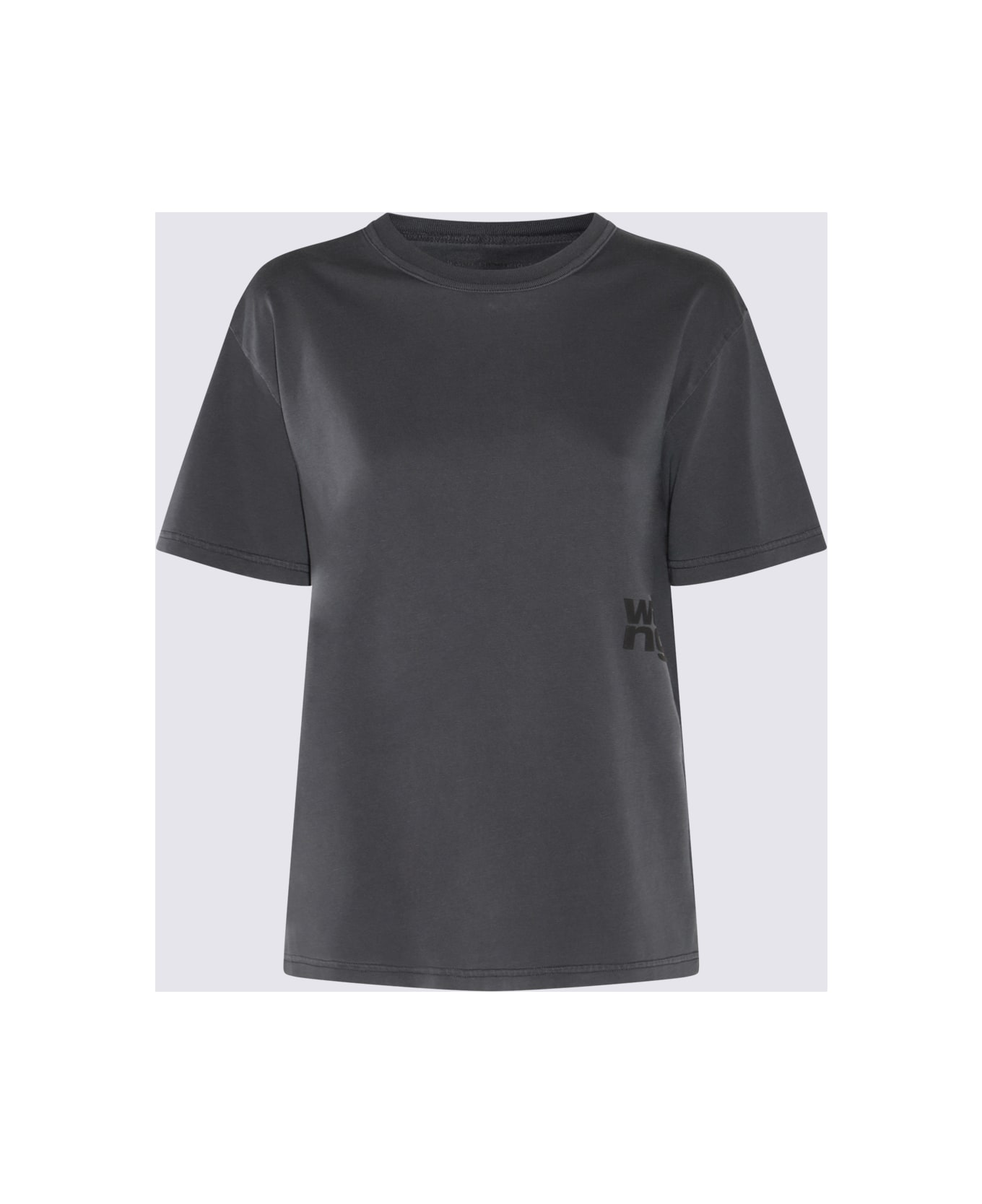 Alexander Wang Dark Grey Cotton T-shirt - SOFT OBSIDIAN
