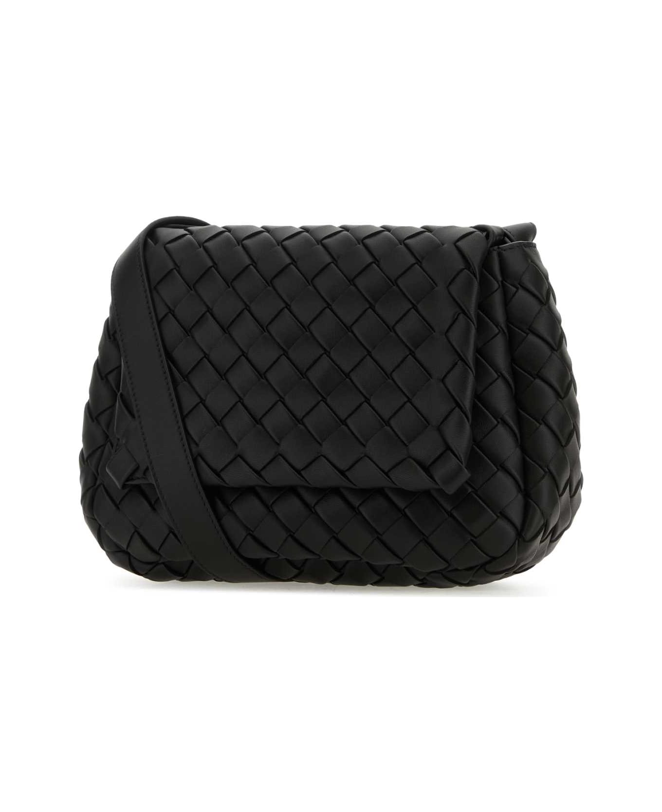 Bottega Veneta Black Leather Small Cobble Crossbody Bag - BLACKSILVER