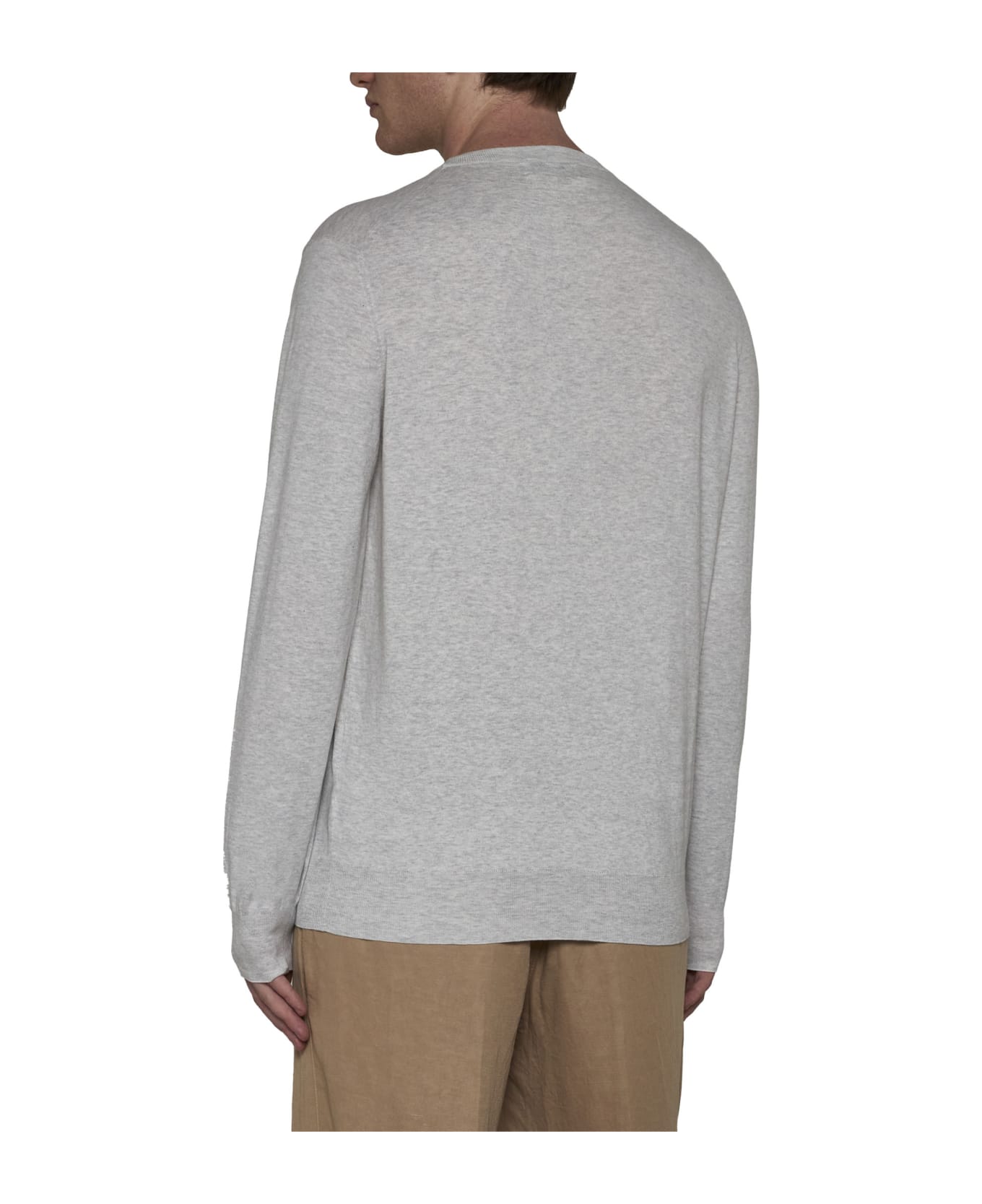 Brunello Cucinelli Cotton Jersey Sweater - Fog フリース