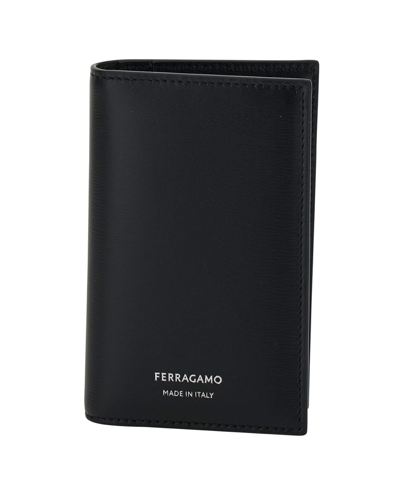 Ferragamo Logo Stamp Bi-fold Wallet - Black