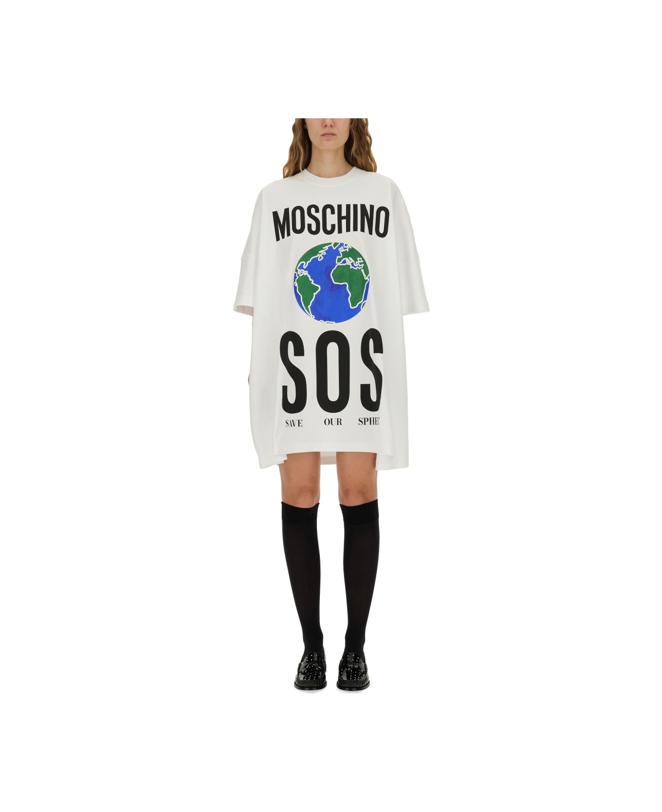 Moschino Cotton Interlock Dress - WHITE