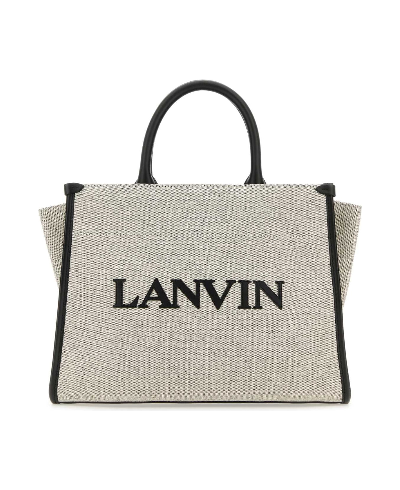 Lanvin Two-tone Canvas Small In & Out Shopping Bag - BEIGEBLACK