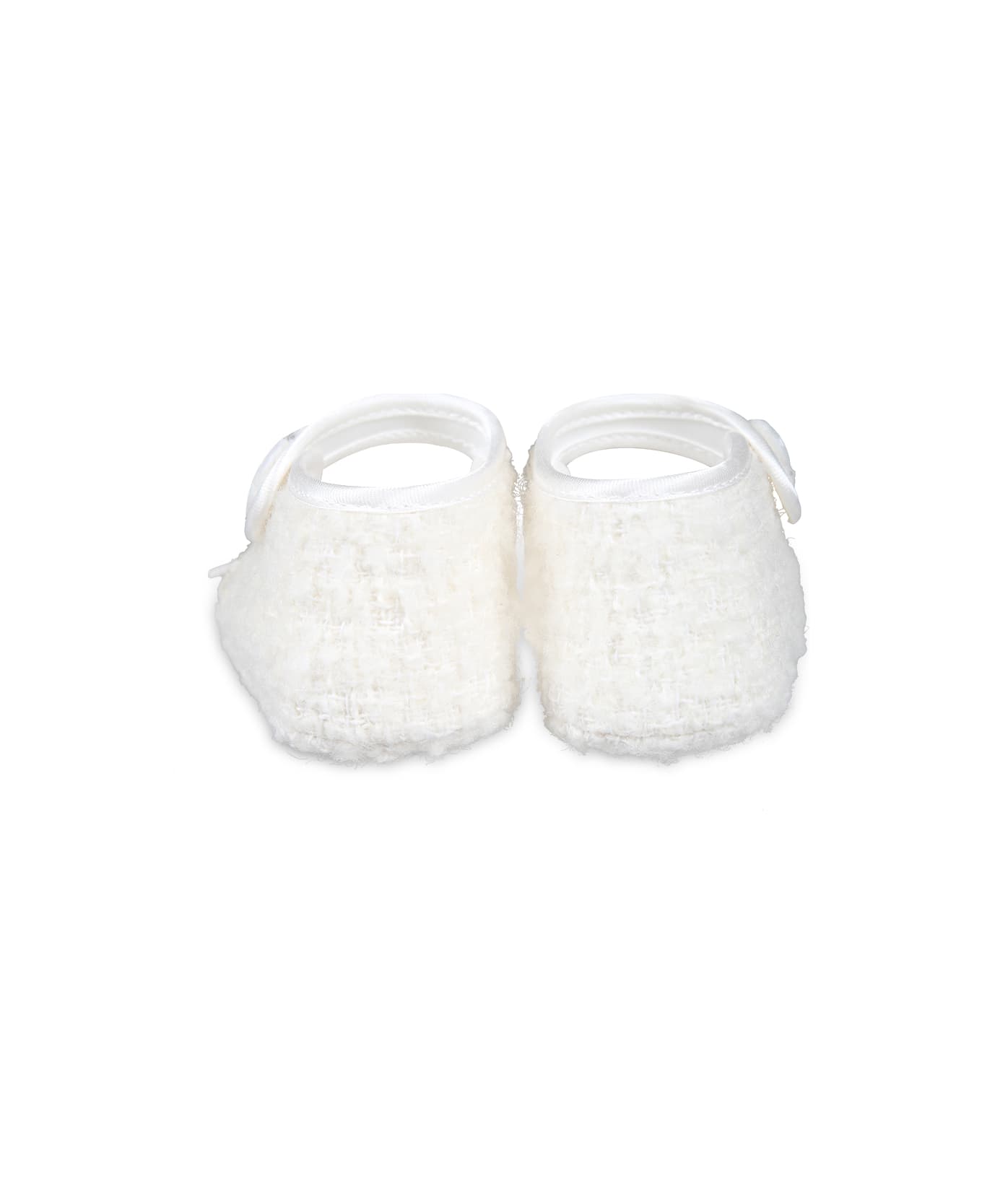 Monnalisa Ivory Ballet Flats For Baby Girl - Ivory シューズ