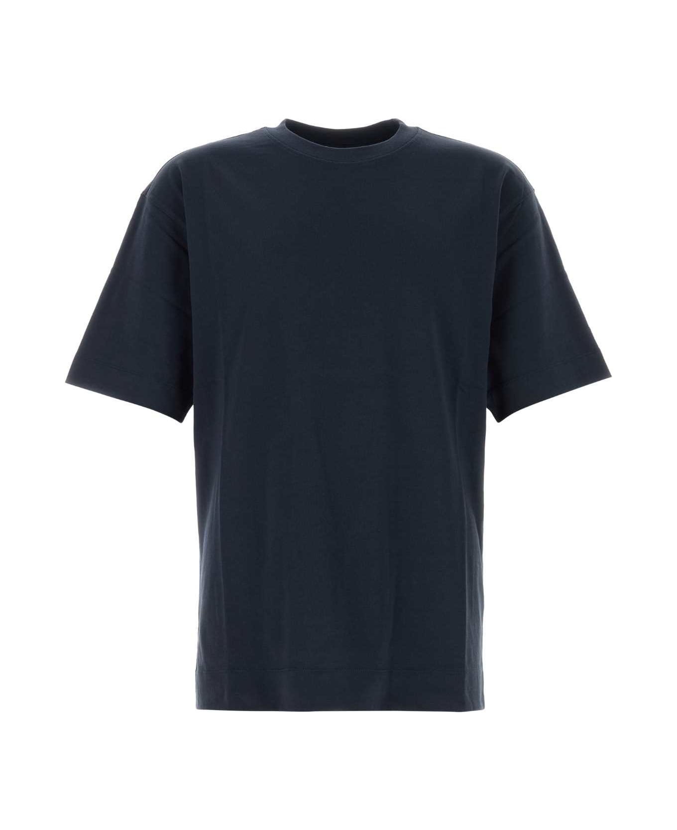Dries Van Noten Navy Blue Cotton Heli T-shirt - NAVY