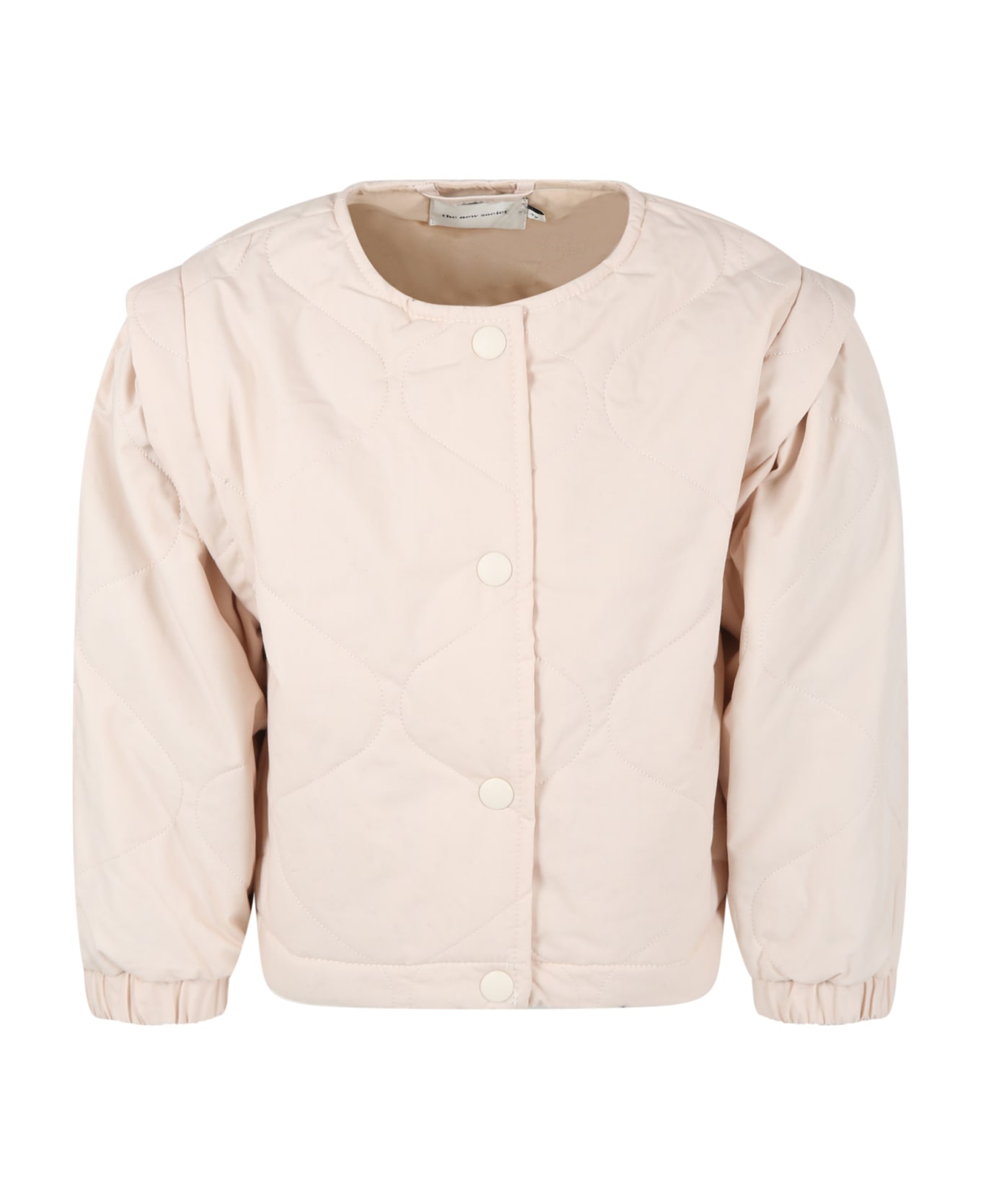The New Society Pink "colette" Jacket For Girl With Patch Logo - Pink