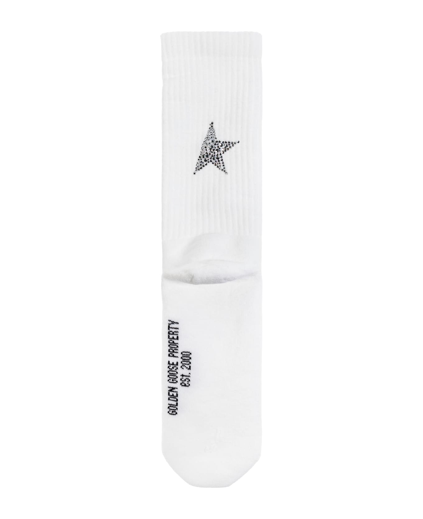 Golden Goose Socks With Logo - Bianco