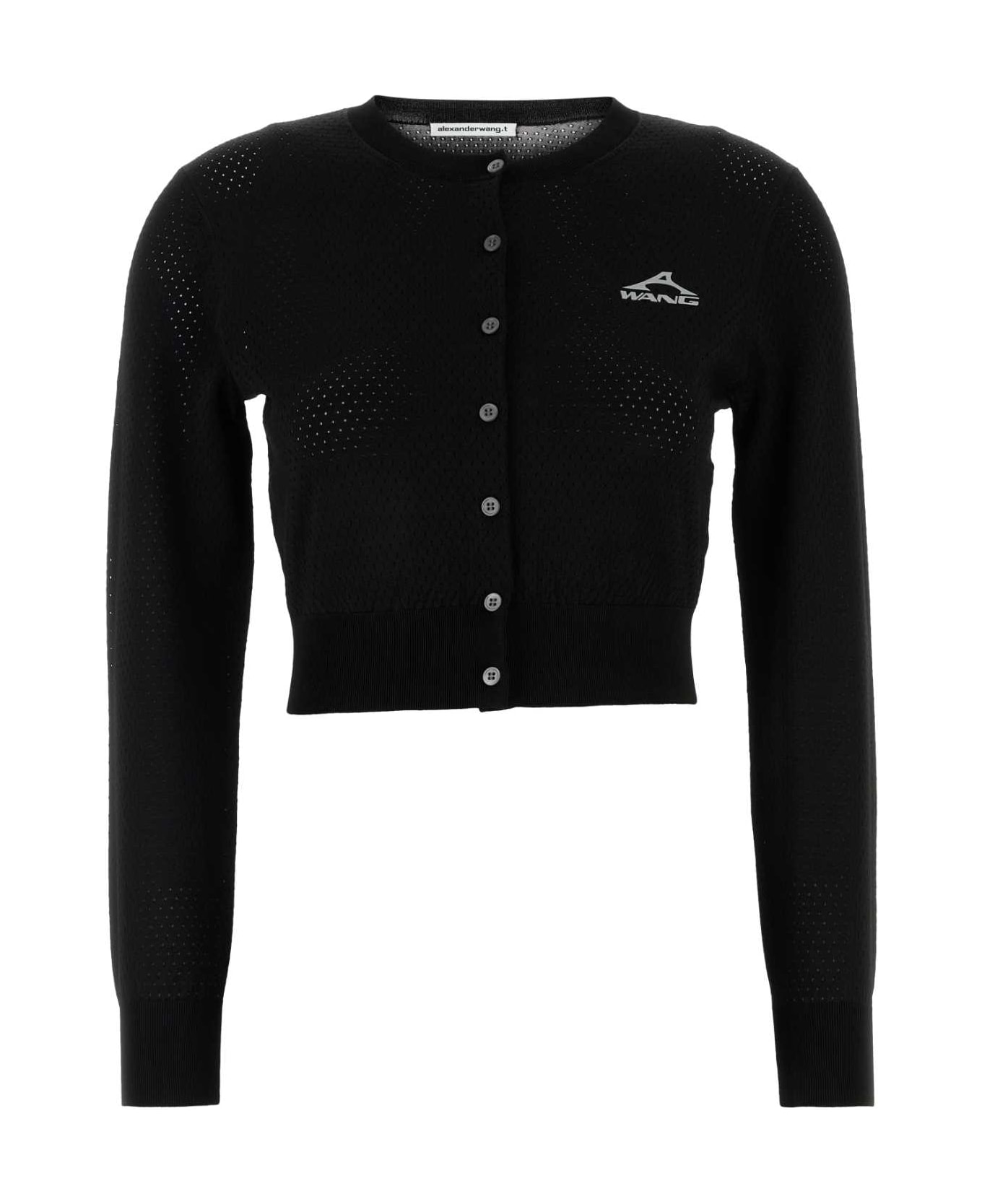 【送料&関税込】T by Alexander Wang Black Wool Cardigan T by Alexander Wang Black Stretch Viscose Blend Cardigan