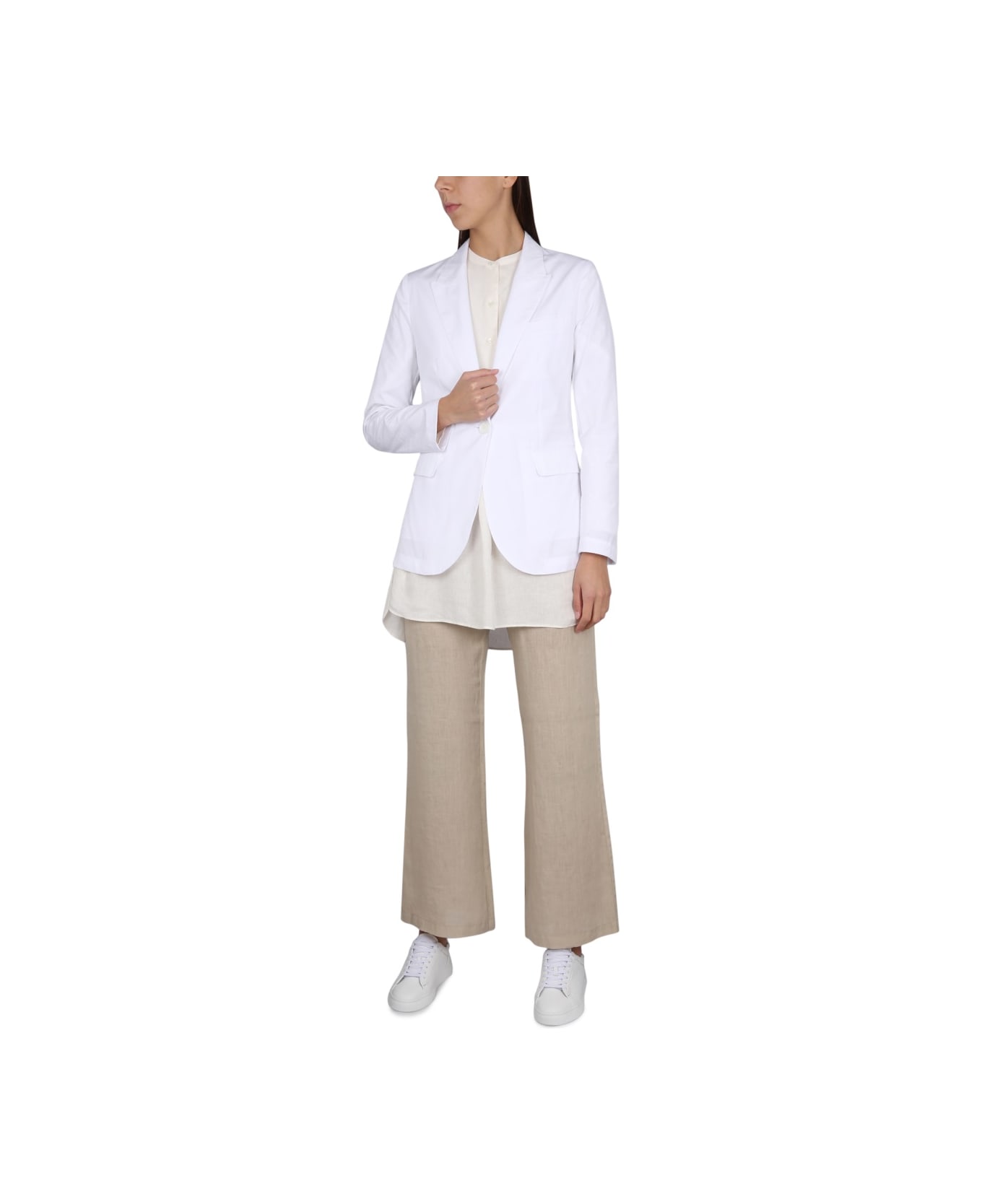 Aspesi V-neck Jacket - WHITE