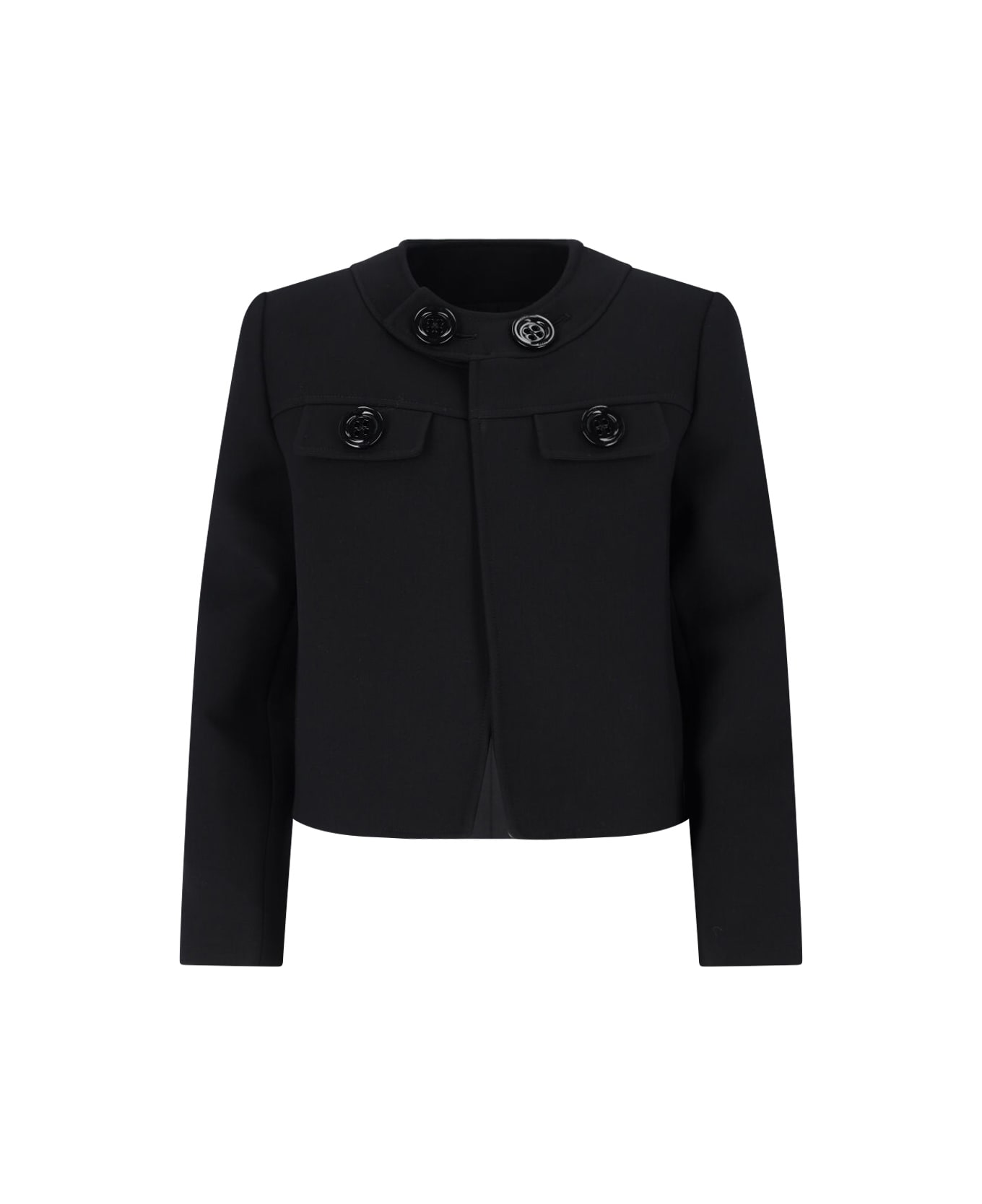 Celine Wool Jacket With Maxi Buttons - Black