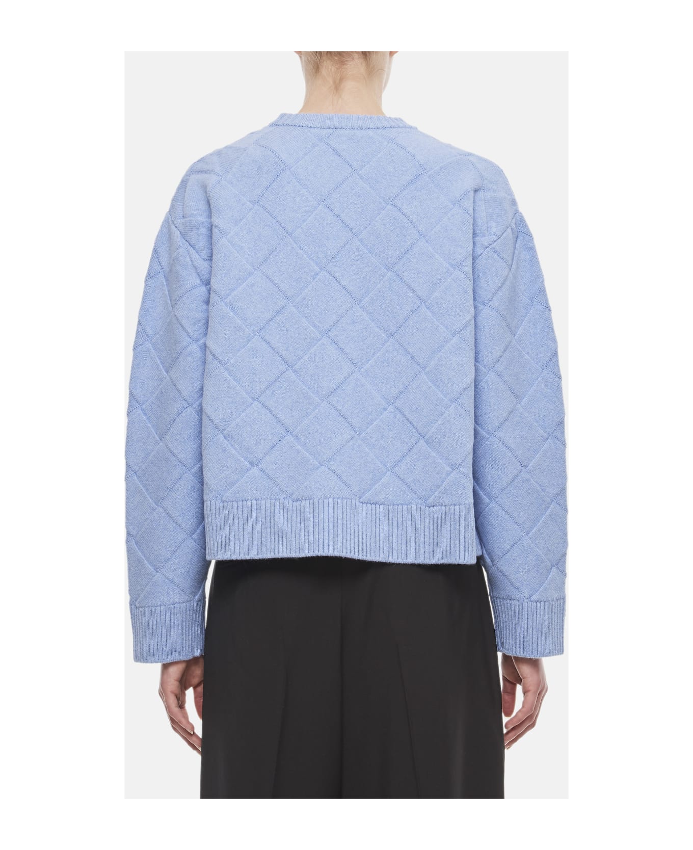 Bottega Veneta Wool Intreccio Knitted Sweater - Clear Blue