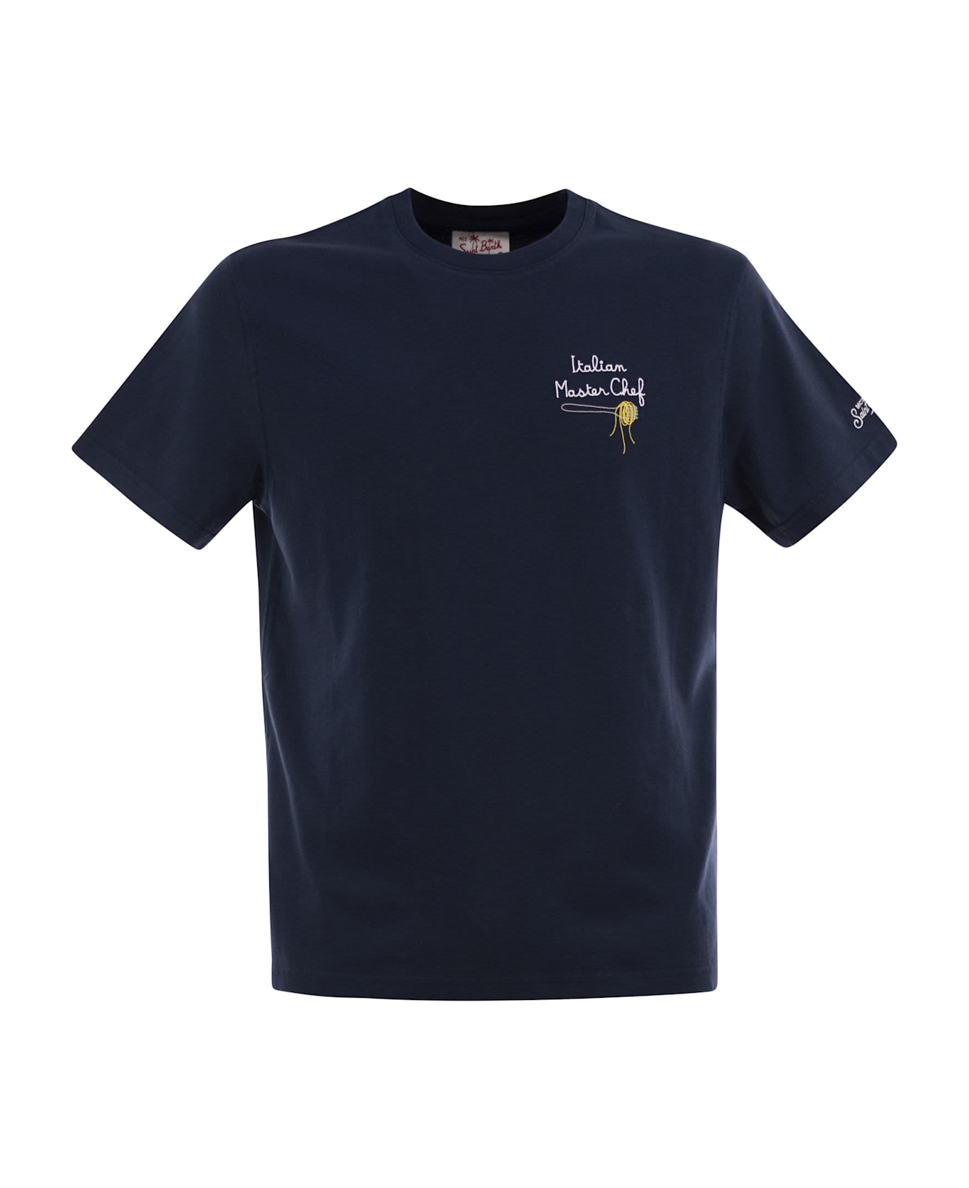 MC2 Saint Barth Portofino - T-shirt With Chest Embroidery - Blue