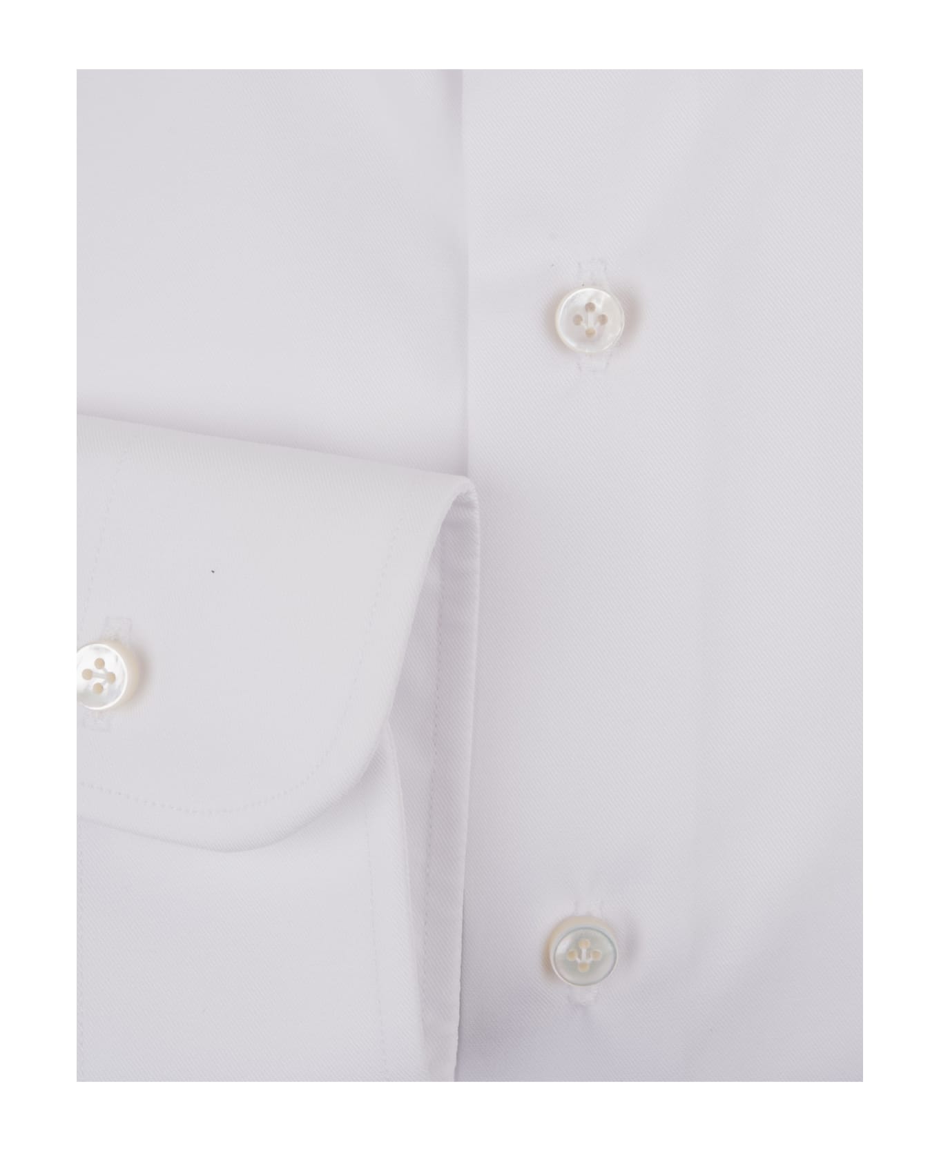 Barba Napoli Slim Fit Shirt In White Cotton - White