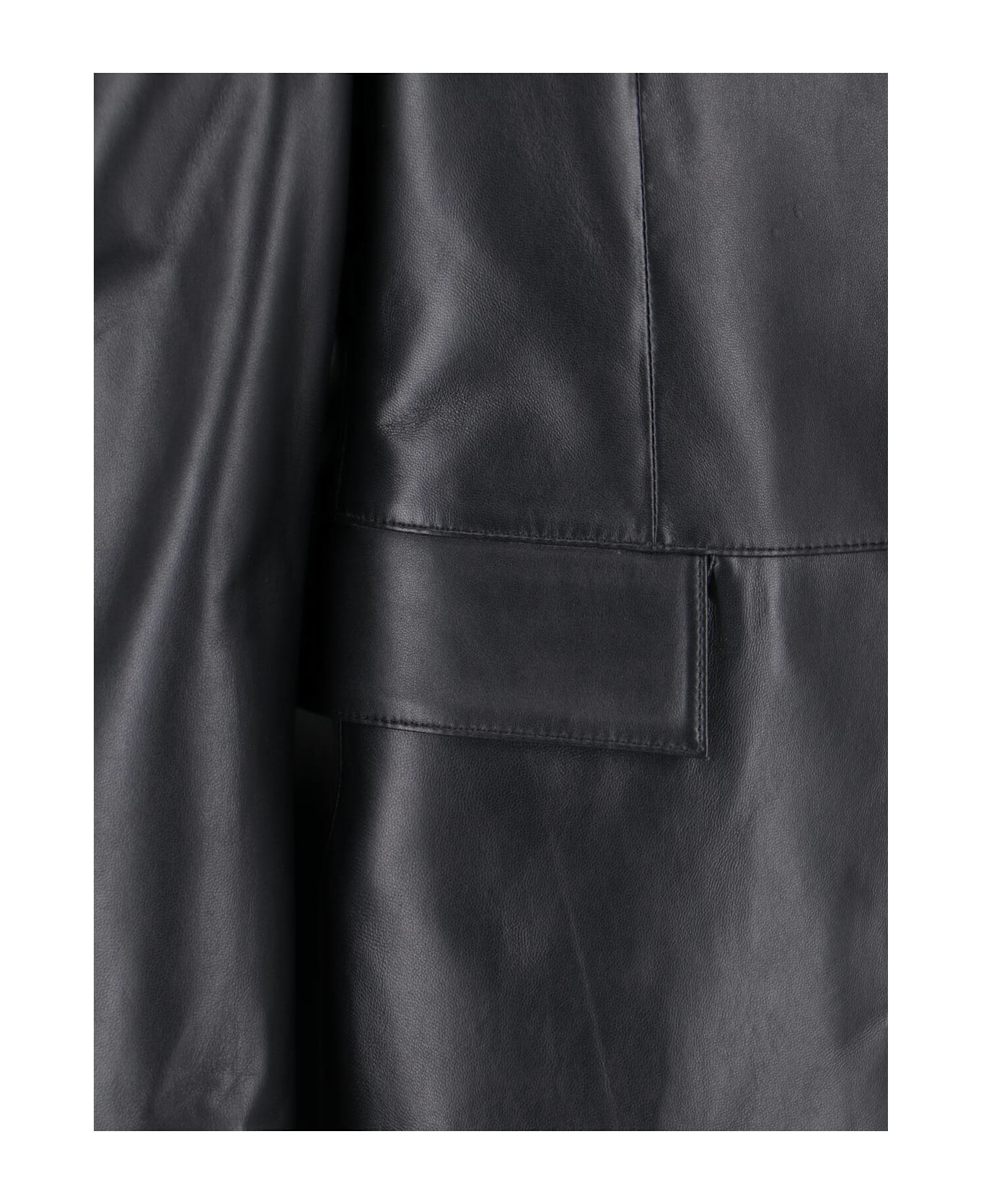Tonywack Single-breasted Leather Jacket - Black  
