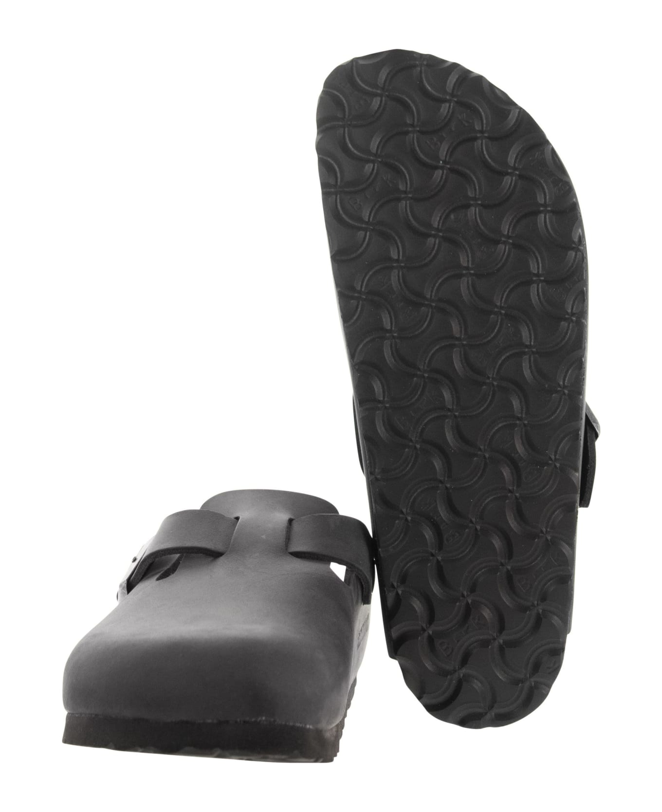 Birkenstock Boston - Oiled Leather Sabot - Black