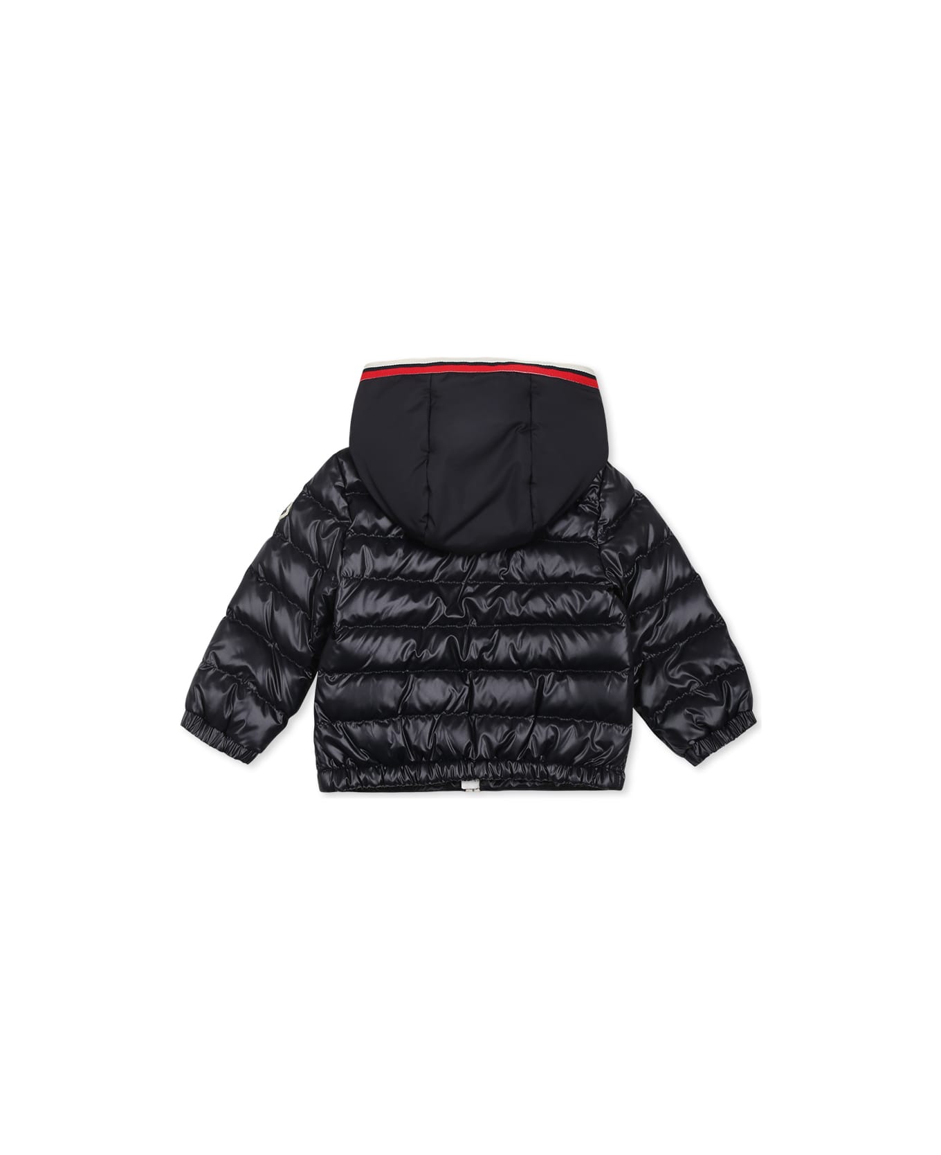 Moncler Blue Down Jacket For Baby Boy With Logo - Blue
