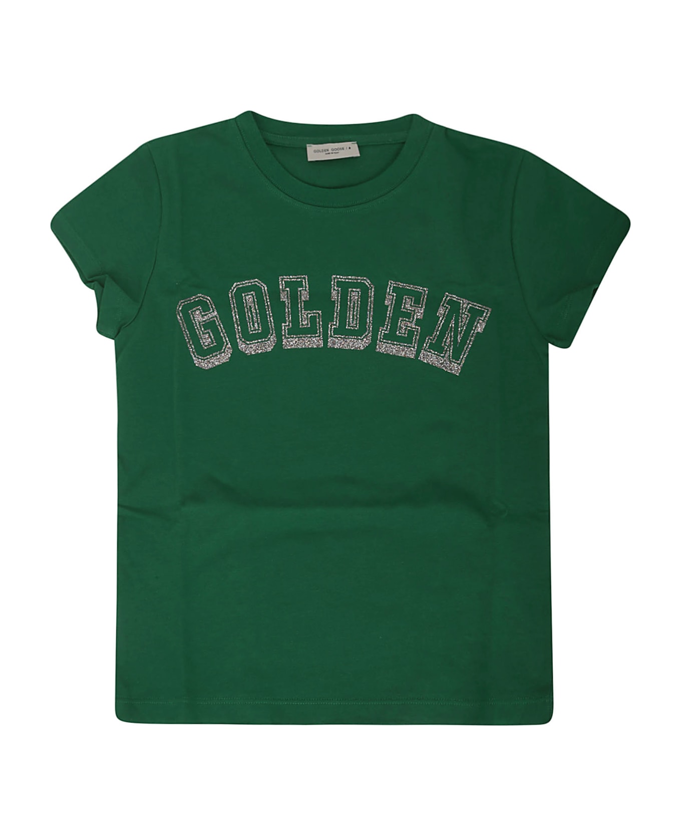 Golden Goose Journey/ Girl's T-shirt/ Cotton Jersey Golden G - GREEN JACKET/ GOLD