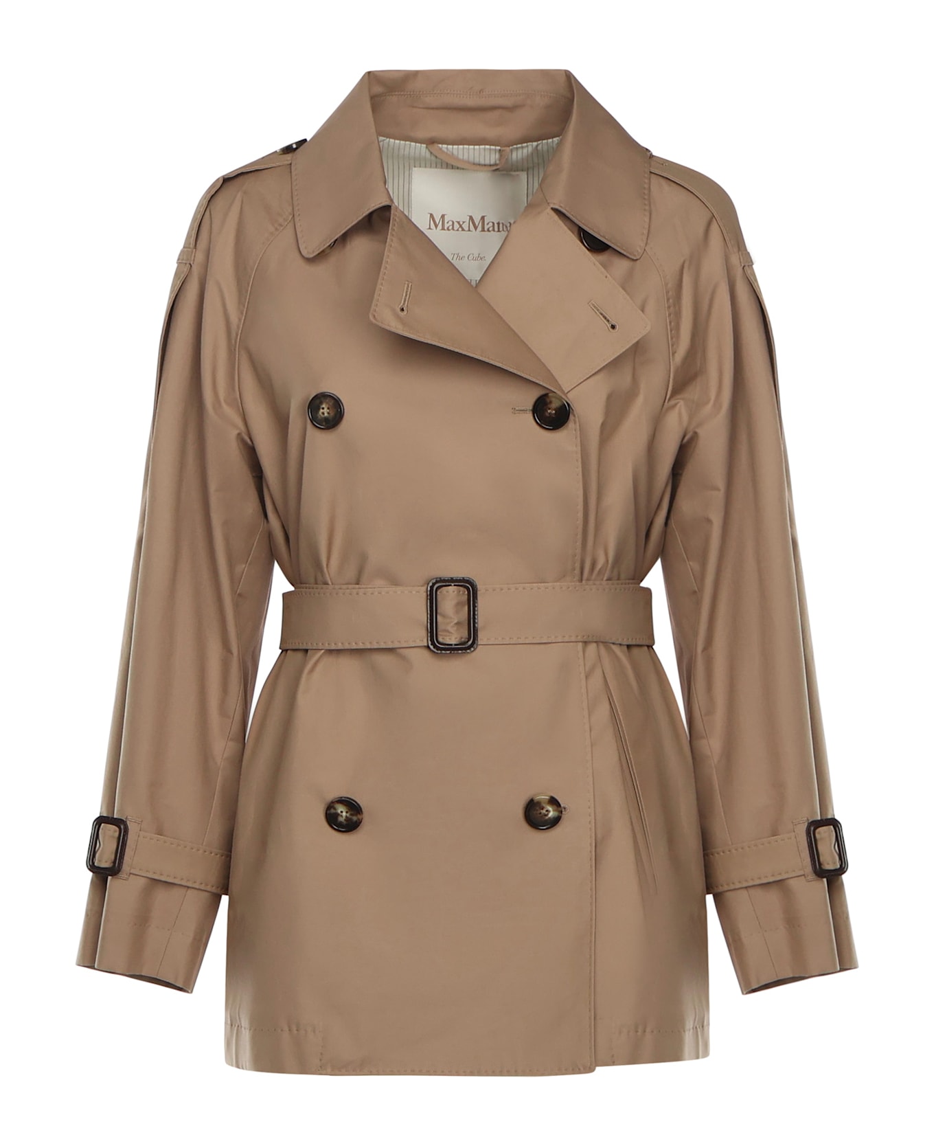 Max Mara The Cube Long Cotton Twill Trench Coat - Brown