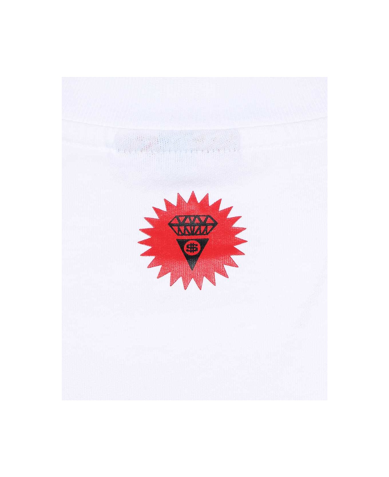 Icecream Printed Cotton T-shirt - White