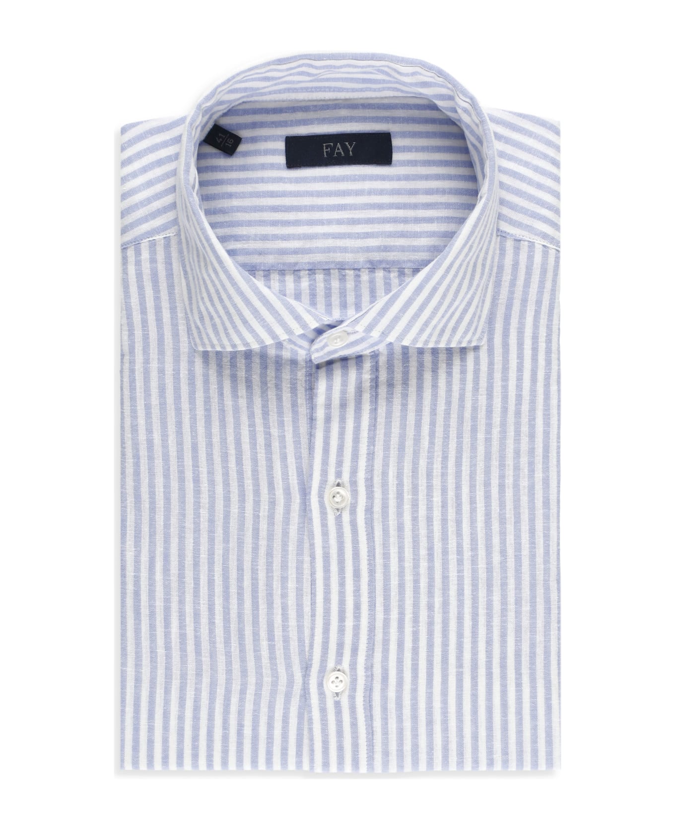 Fay Striped Shirt - Bianco Azzurro