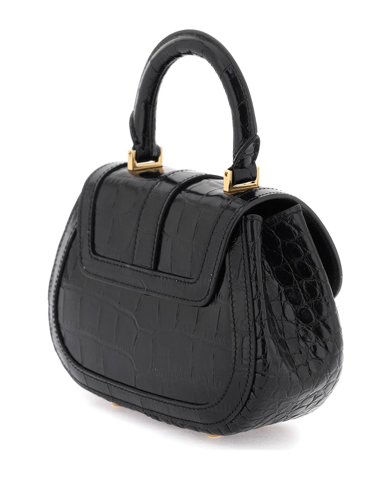 Versace Embossed Leather Mini Bag - Black