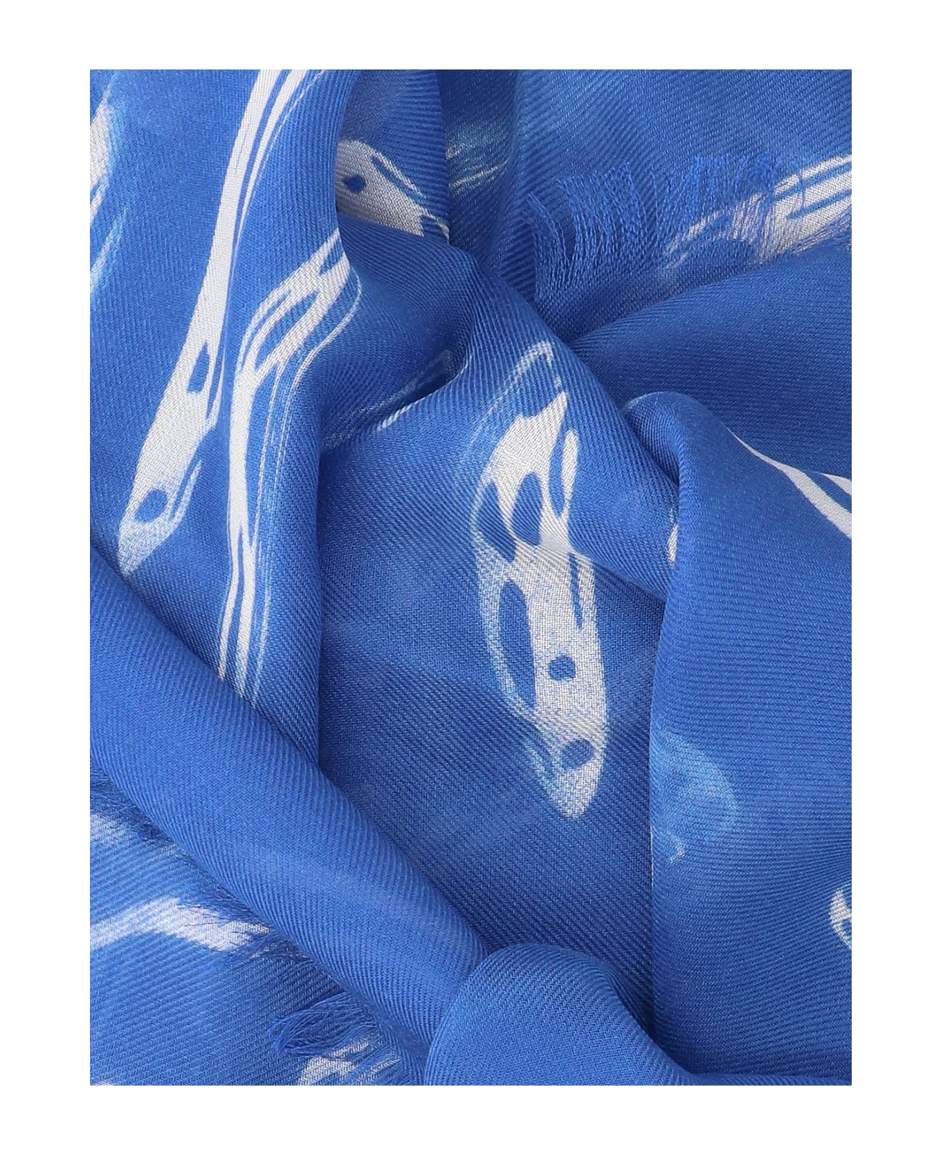 Alexander McQueen Skull Print Scarf - Blue スカーフ