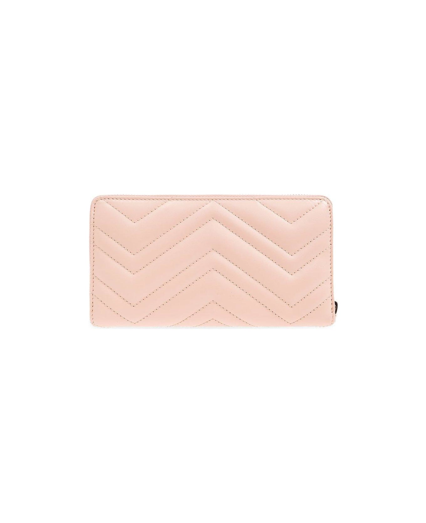 Gucci Gg Marmont Quilted Zip-around Wallet - Pink 財布