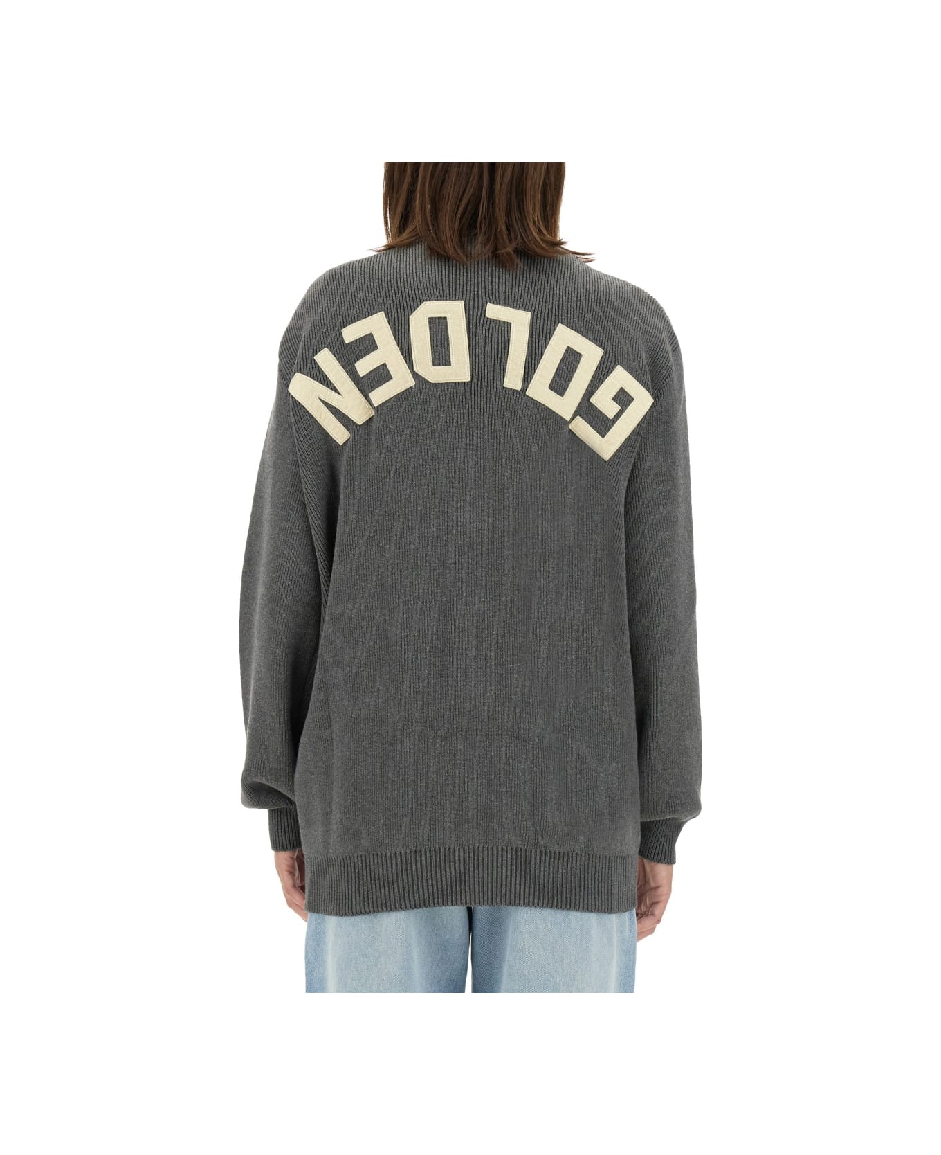 Golden Goose Cardigan With Logo - GREY
