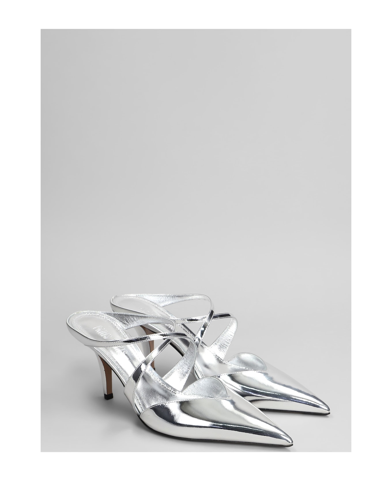Paris Texas Laila Mule 75 Slipper-mule In Silver Leather - silver