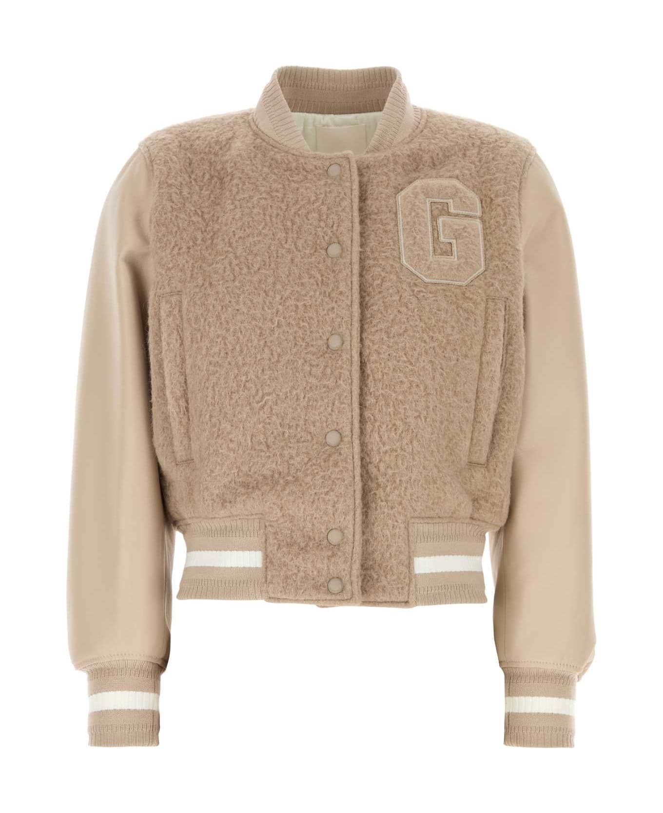 Givenchy Cappuccino Alpaca Blend Bomber Jacket - PUMICEBEIGE