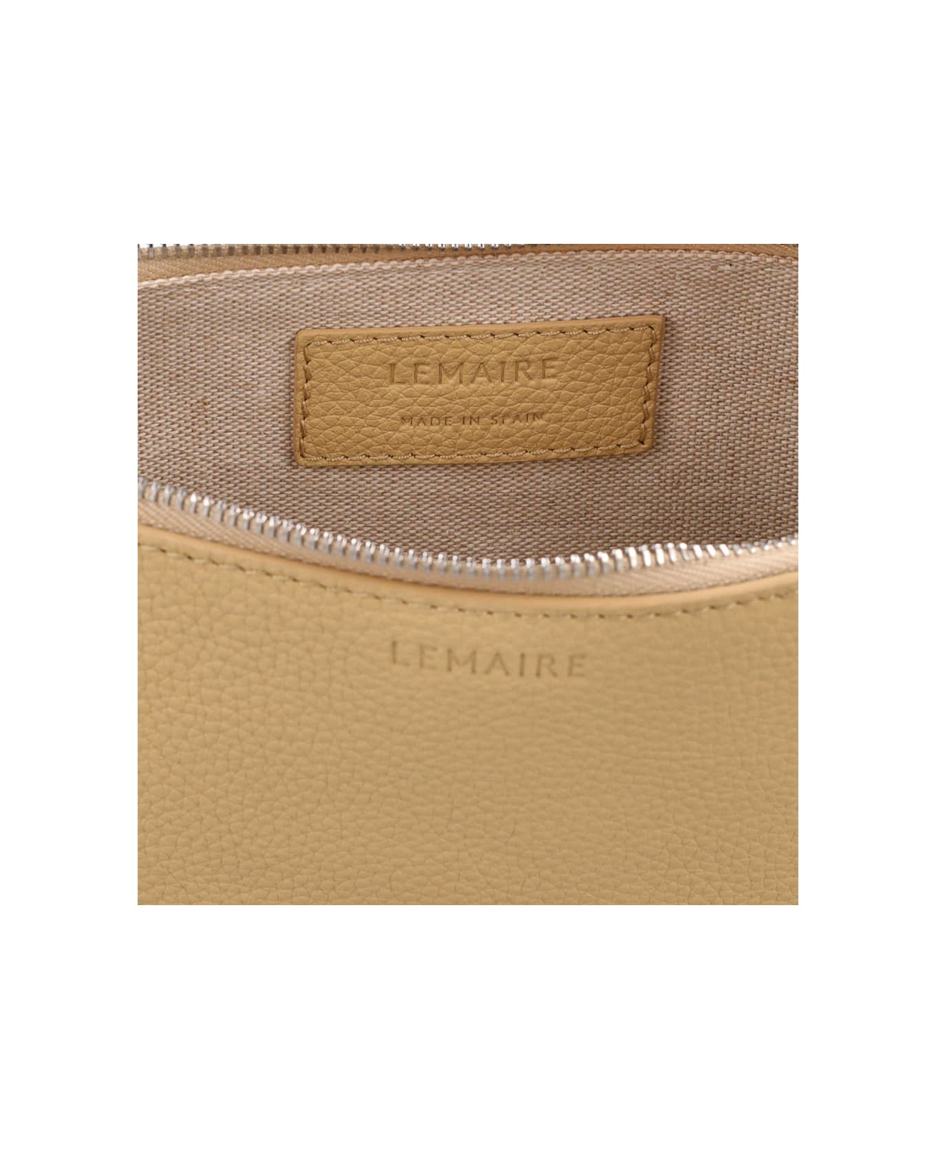 Lemaire Clutch In Leather - Beige