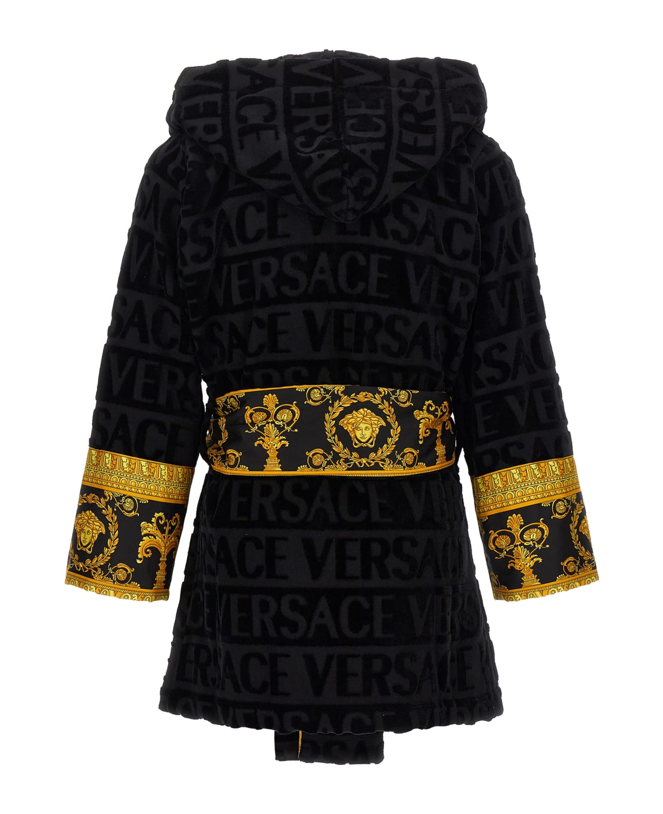 Versace 'i Heart Baroque' Short Bathrobe - Black  