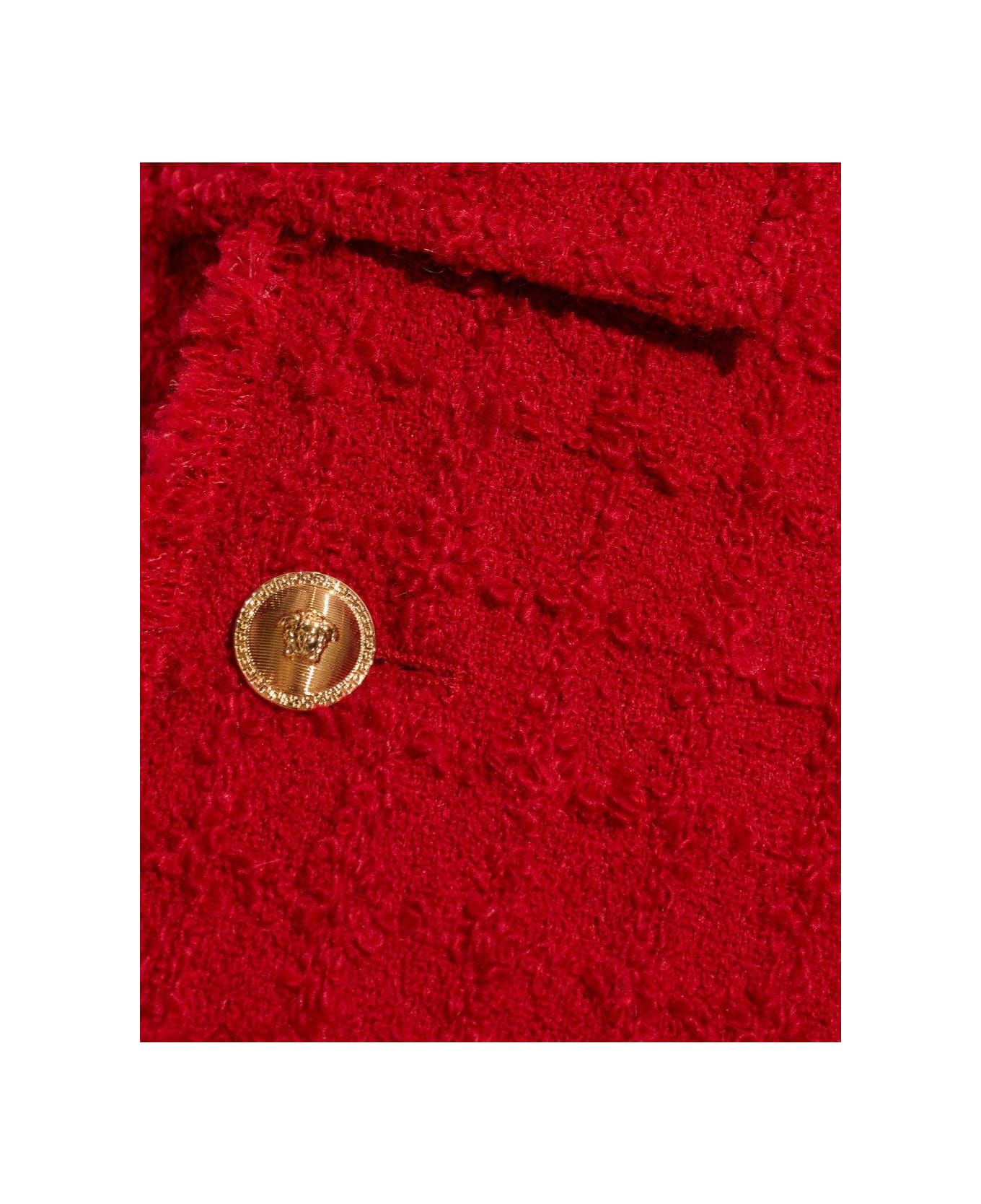 Versace Heritage Mid-rise Tweed Mini Skirt - Red