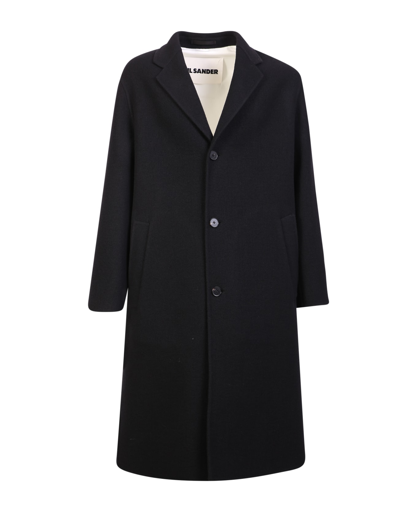 Jil Sander Single-breasted Mid-length Coat - Black