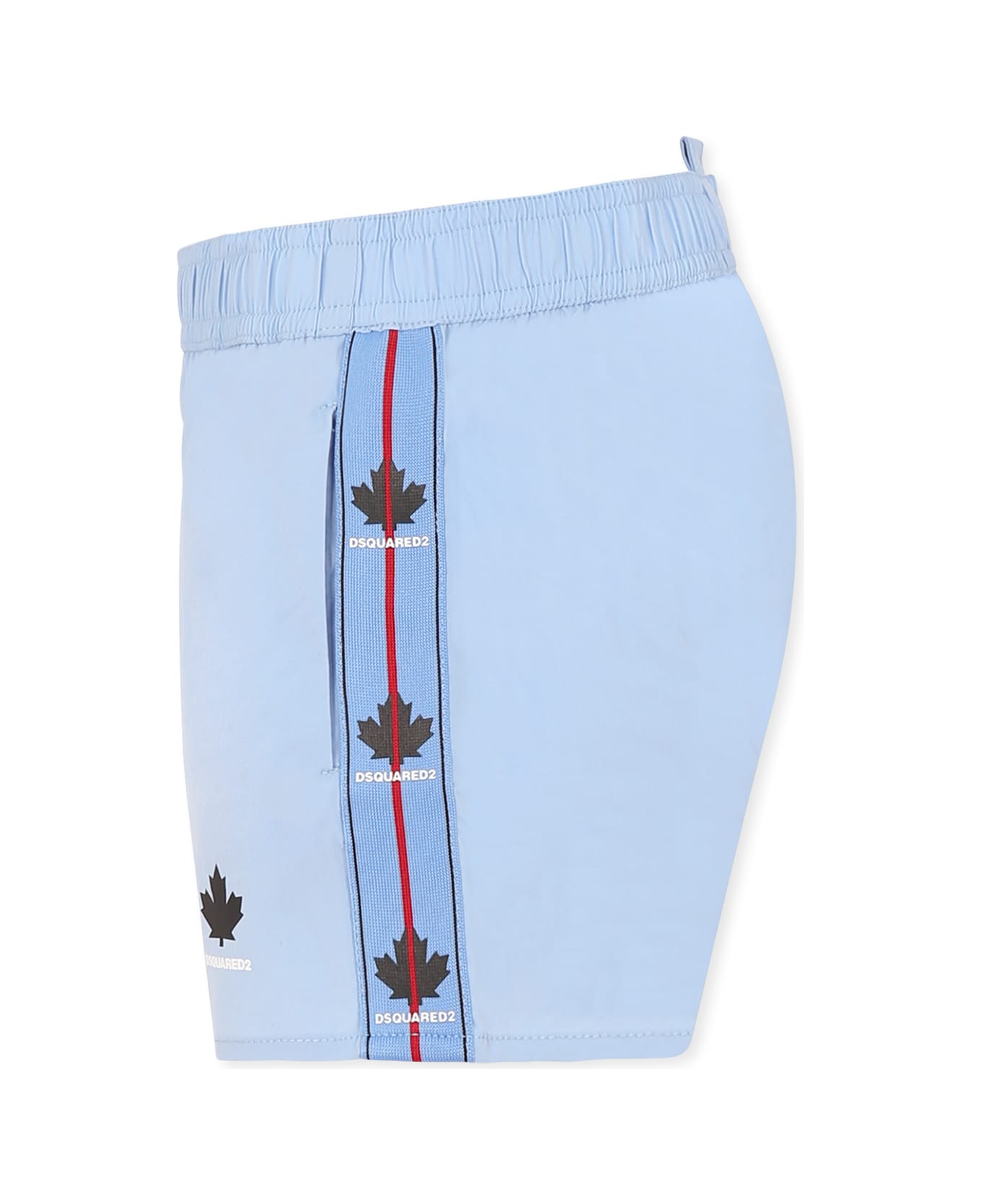 Dsquared2 Light Blue Swim Shorts For Boy With Logo - Light Blue
