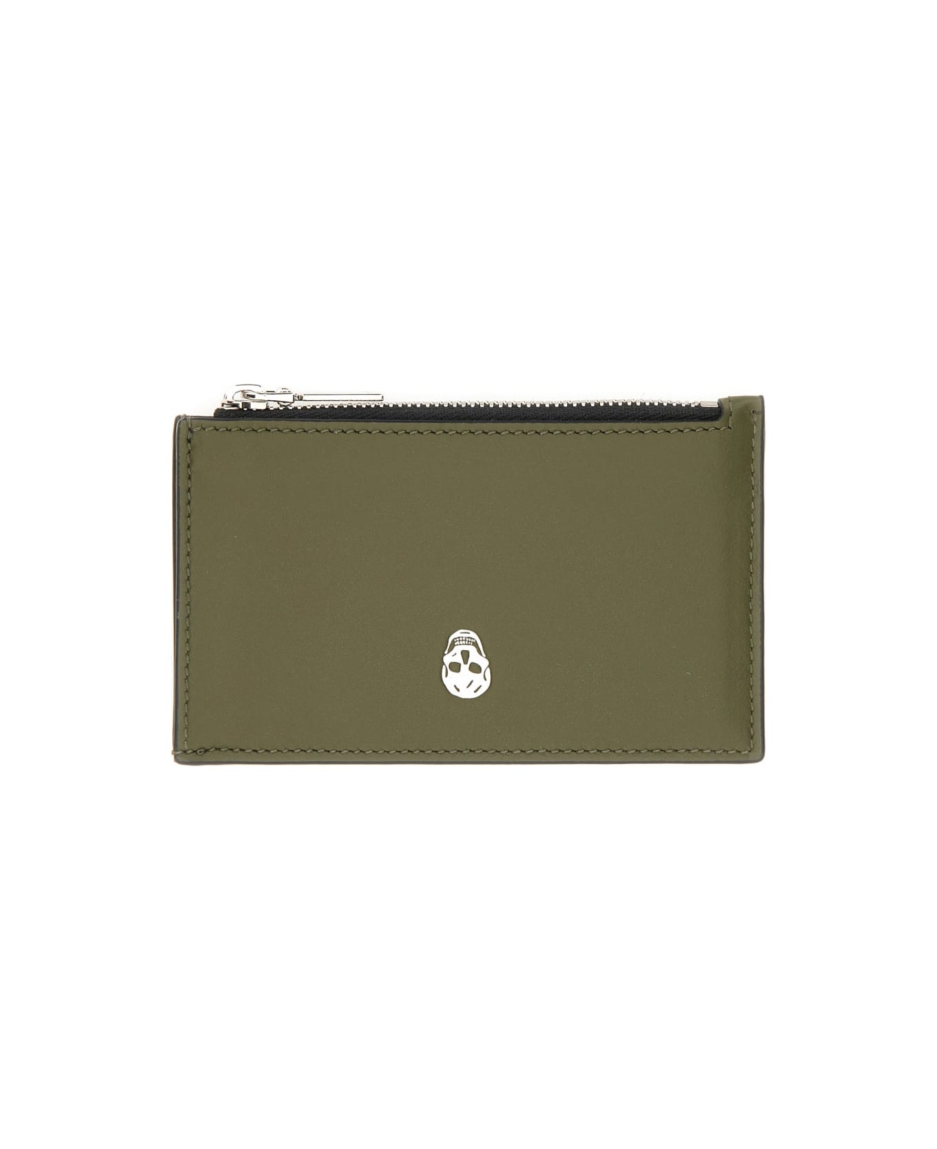 Alexander McQueen Card Holder "skull" - BROWN