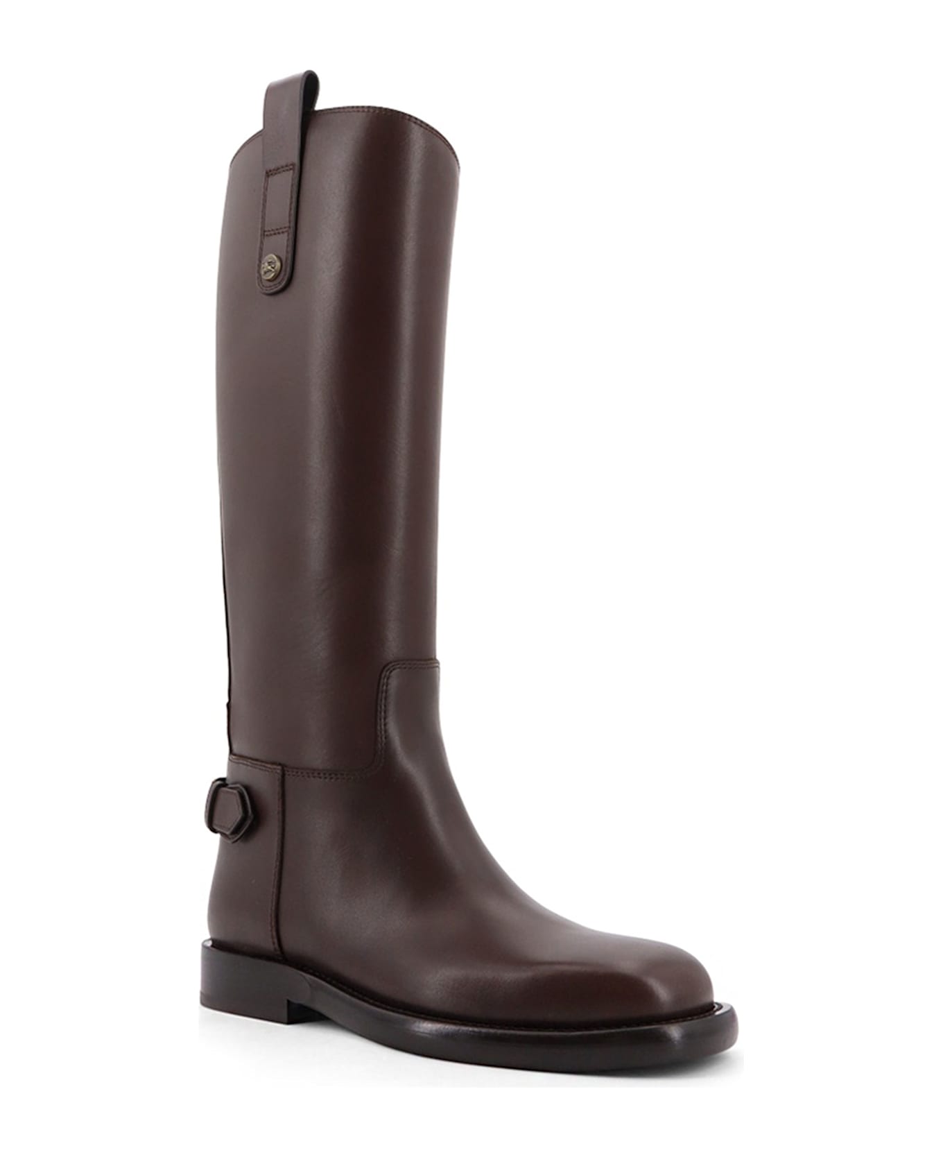 Burberry Cavalier Leather Boots - TREACLE BROWN