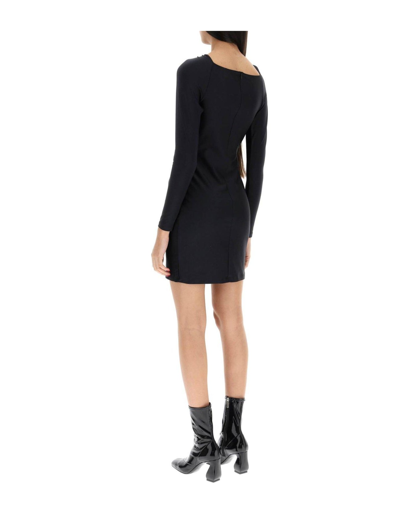 Coperni Twist Detailed Cut-out Mini Dress - Black