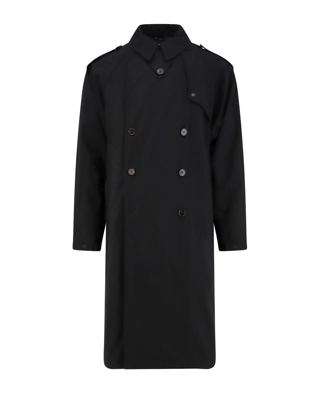 Paltò Luca Drill Superfine Wool 2 Layers Coat - Black