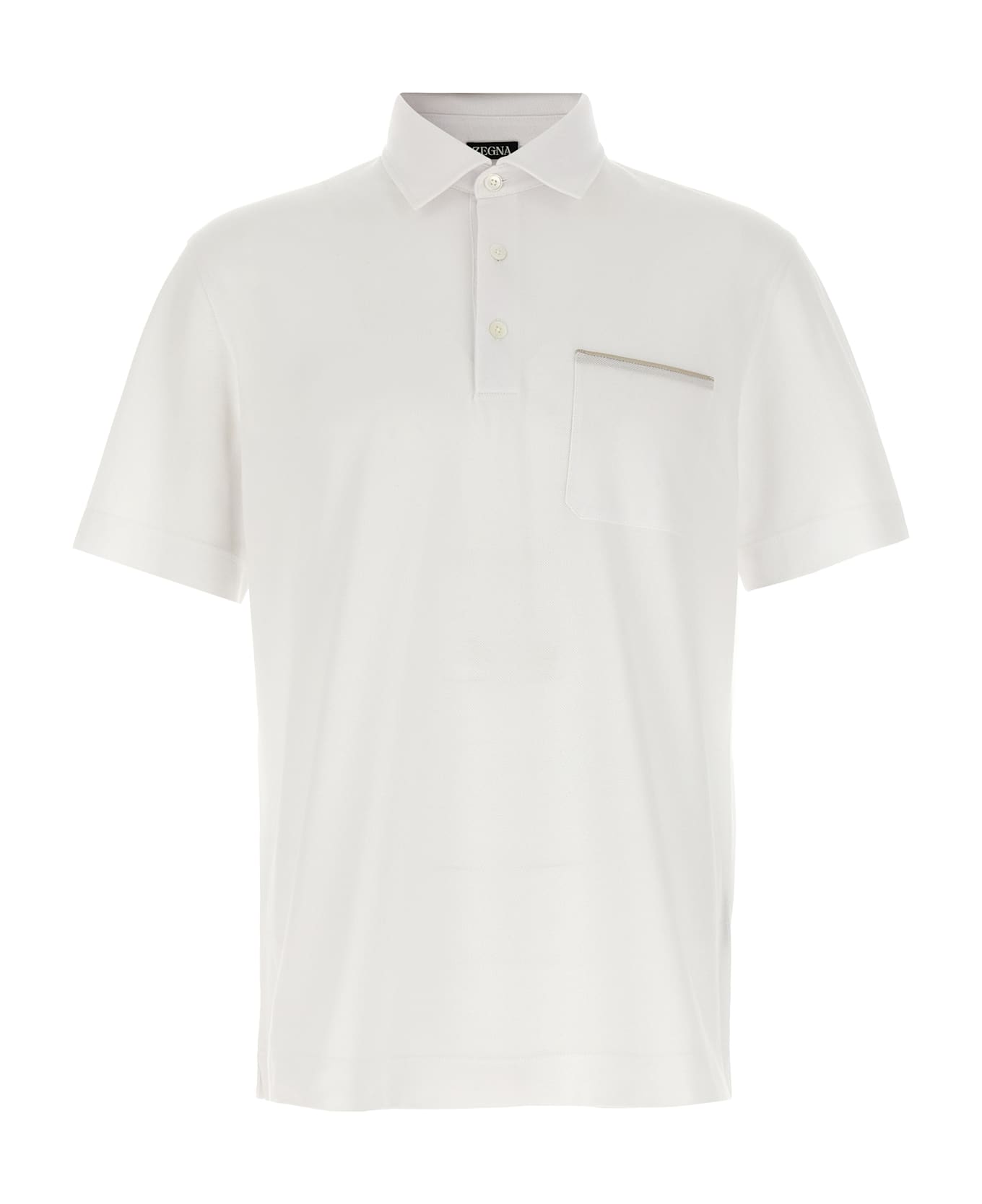Zegna Piqué Polo Shirt - White